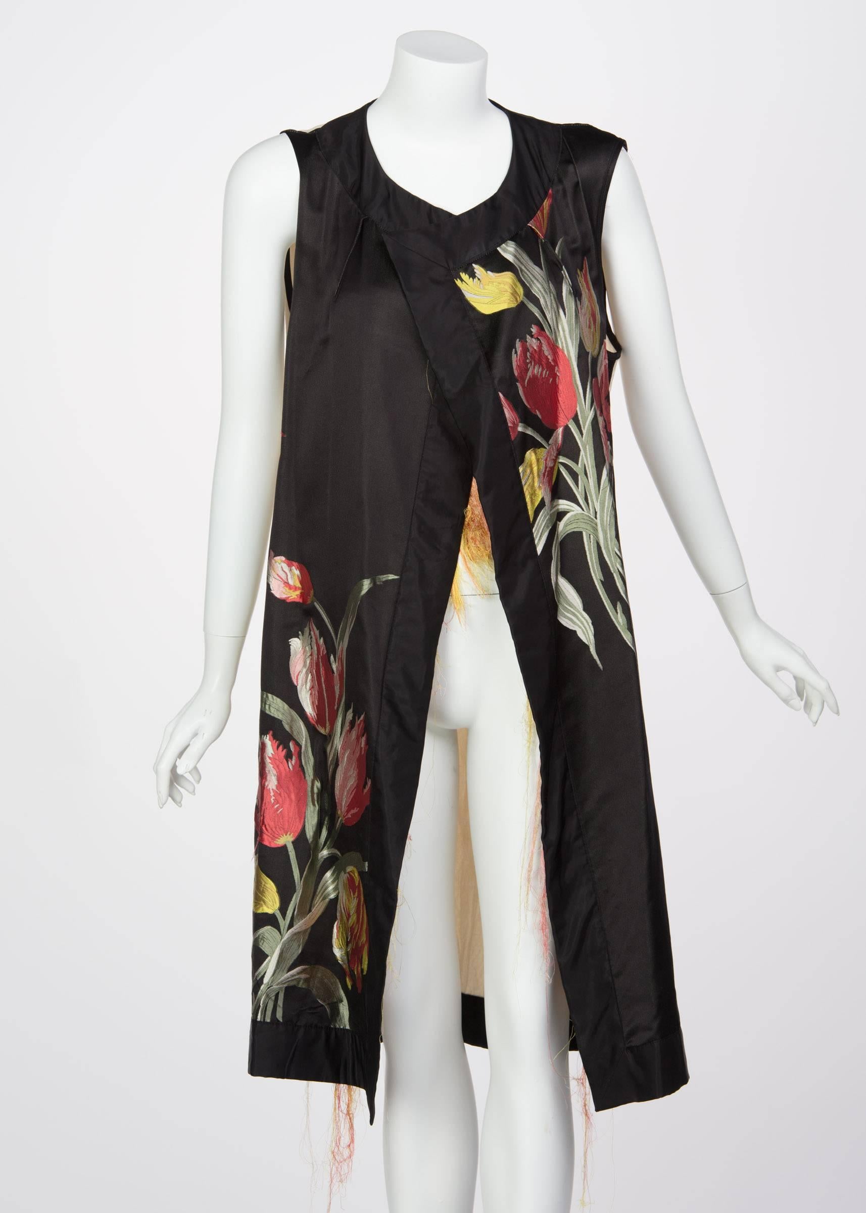 Dries Van Noten Spring Runway Look 30 Silk Thread Floral Brocade Vest, 2014  In Excellent Condition For Sale In Boca Raton, FL