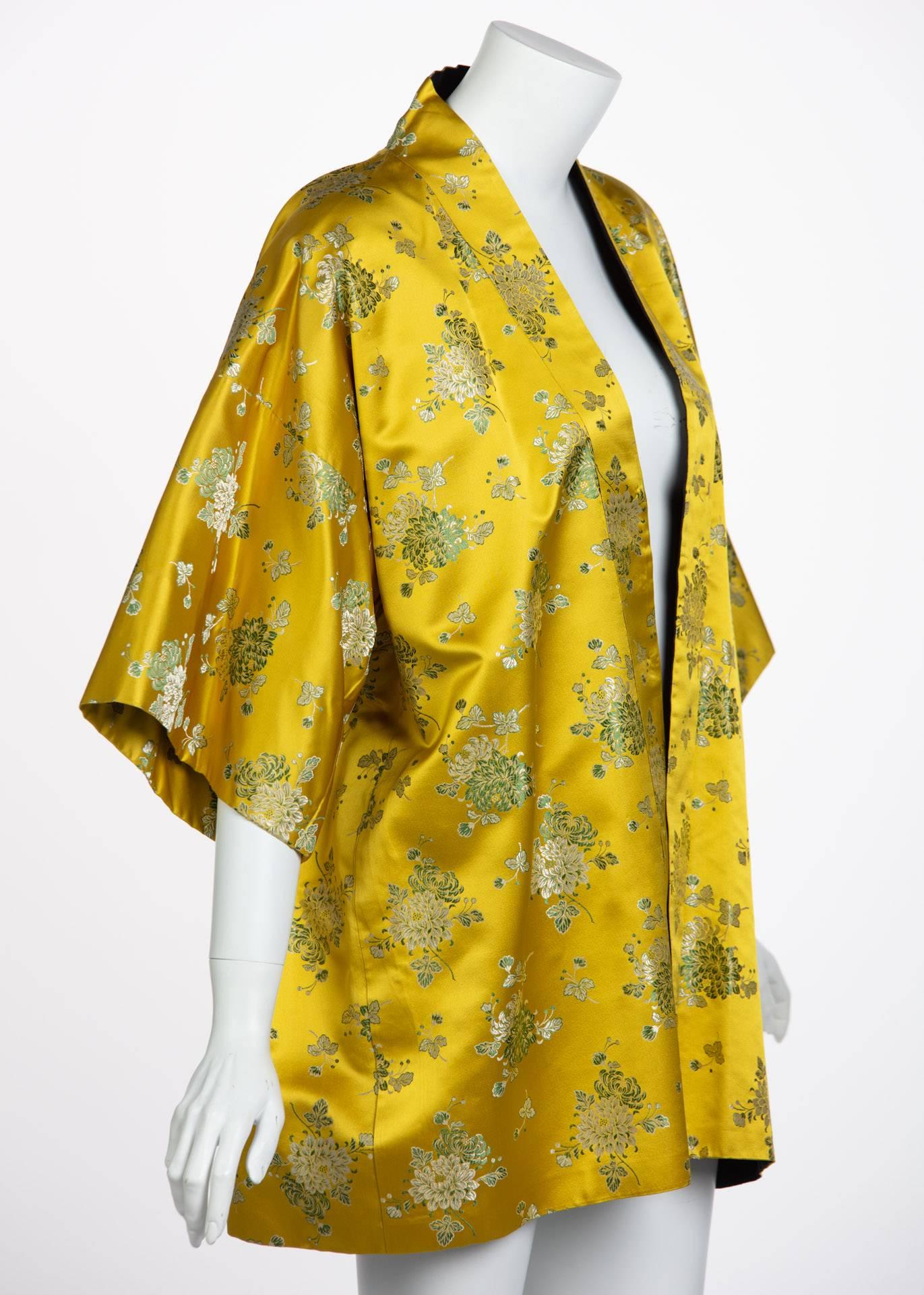 Chinese garments have historically been made with silk and fantastically woven textiles known as brocades that features traditional imagery and motifs, especially florals. Bold colors often set the ground for brocades. Because of all of these