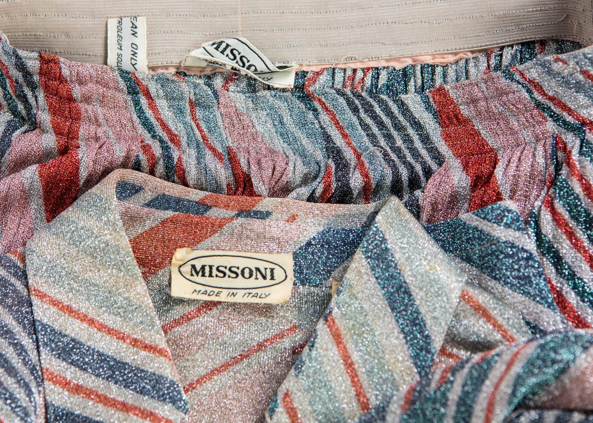 1970s Missoni Diagonal Stripe Lurex Illusion Maxi Skirt and Blouse Set 6