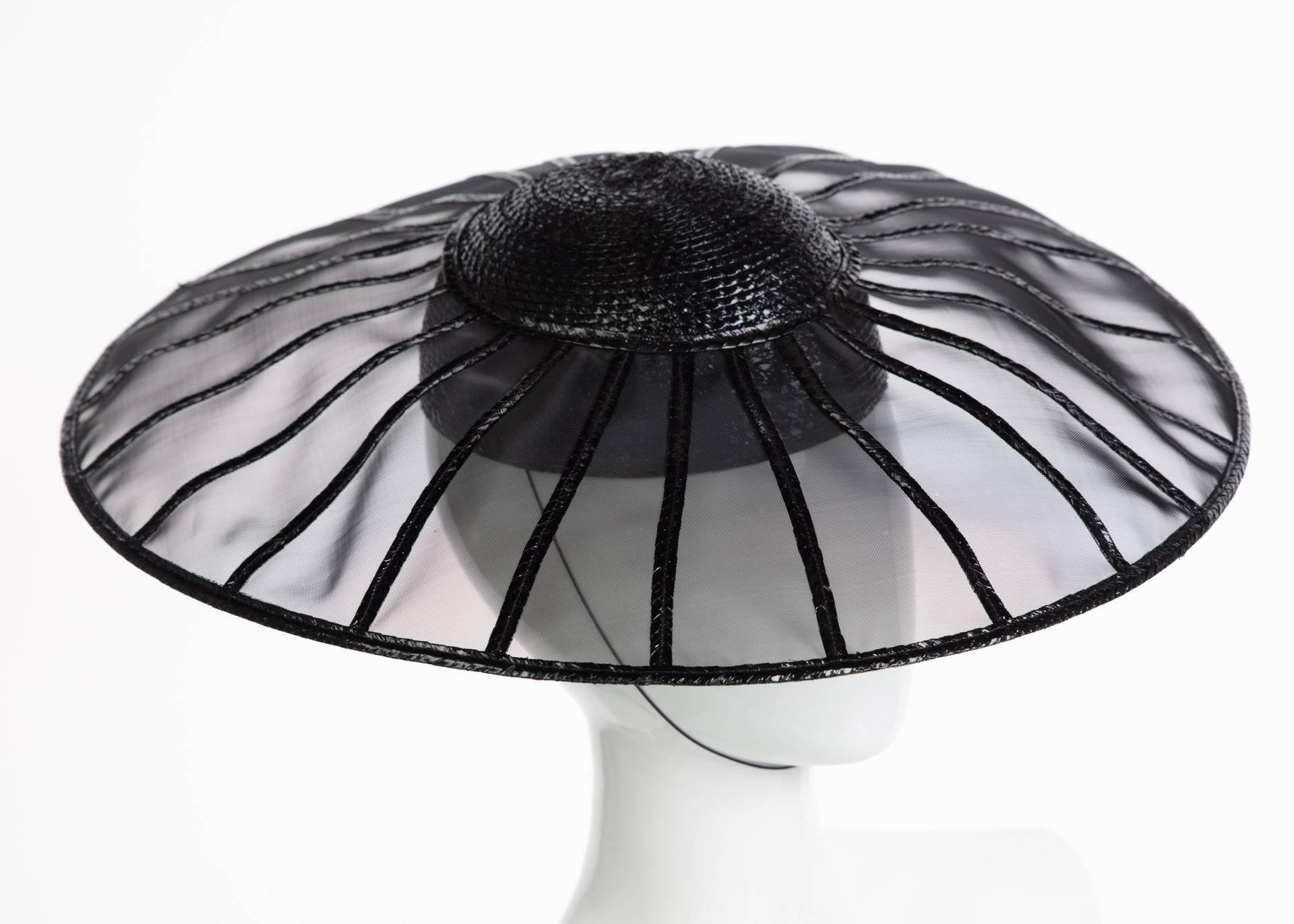  Yves Saint Laurent YSL Couture Collectors Black Hat, 1980s  4