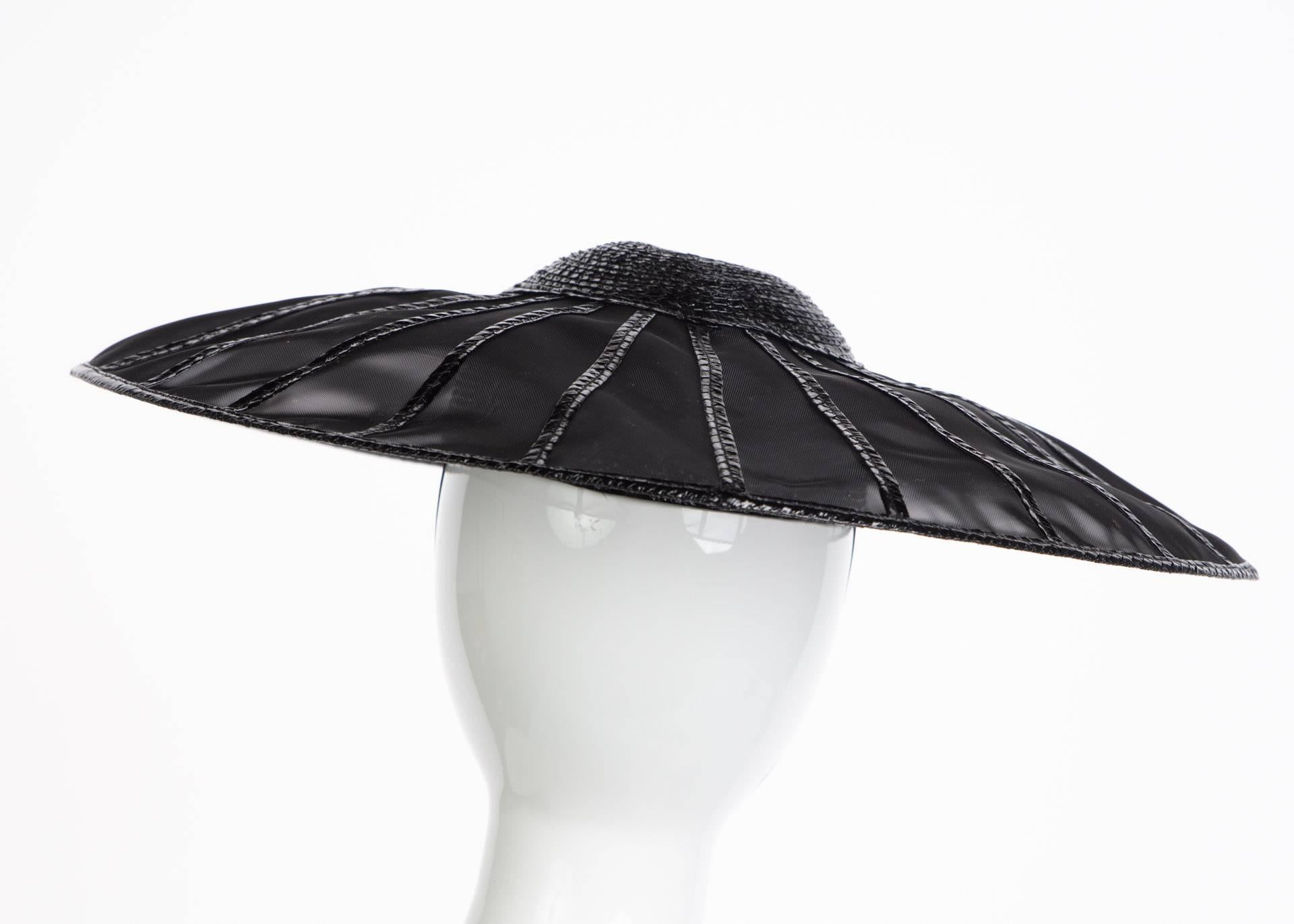  Yves Saint Laurent YSL Couture Collectors Black Hat, 1980s  5