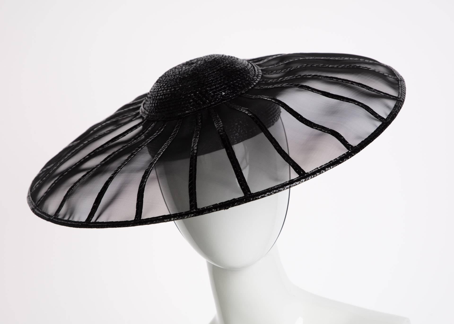  Yves Saint Laurent YSL Couture Collectors Black Hat, 1980s  3