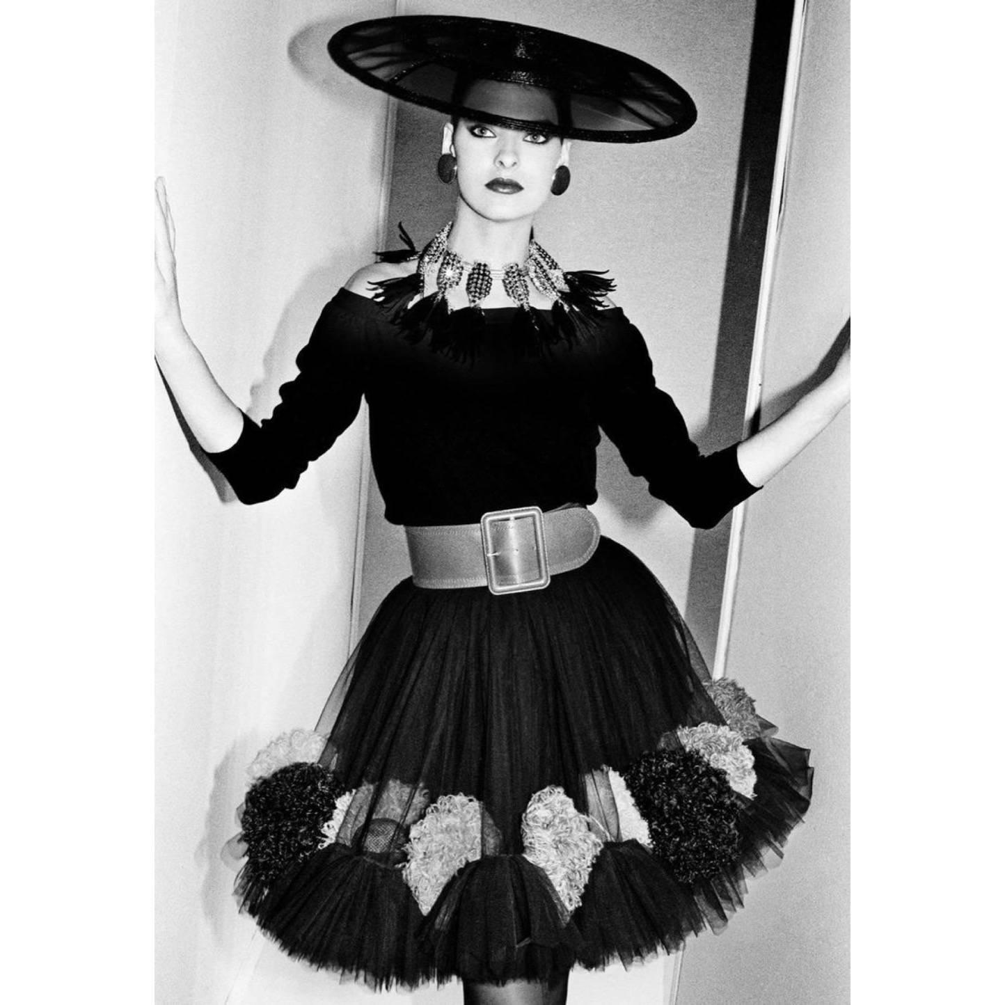  Yves Saint Laurent YSL Couture Collectors Black Hat, 1980s  1
