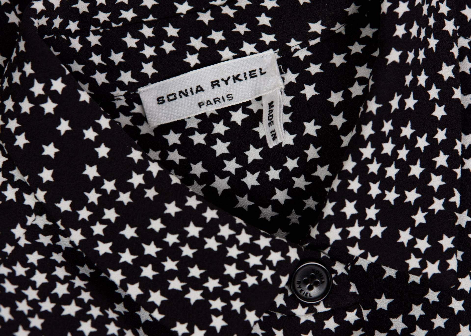 Sonia Rykiel Black and White Star Printed Drawstring Jumpsuit, 2015 5