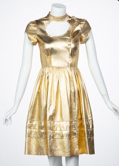 Prada Fairy Runway Gold Leather Dress, 2008