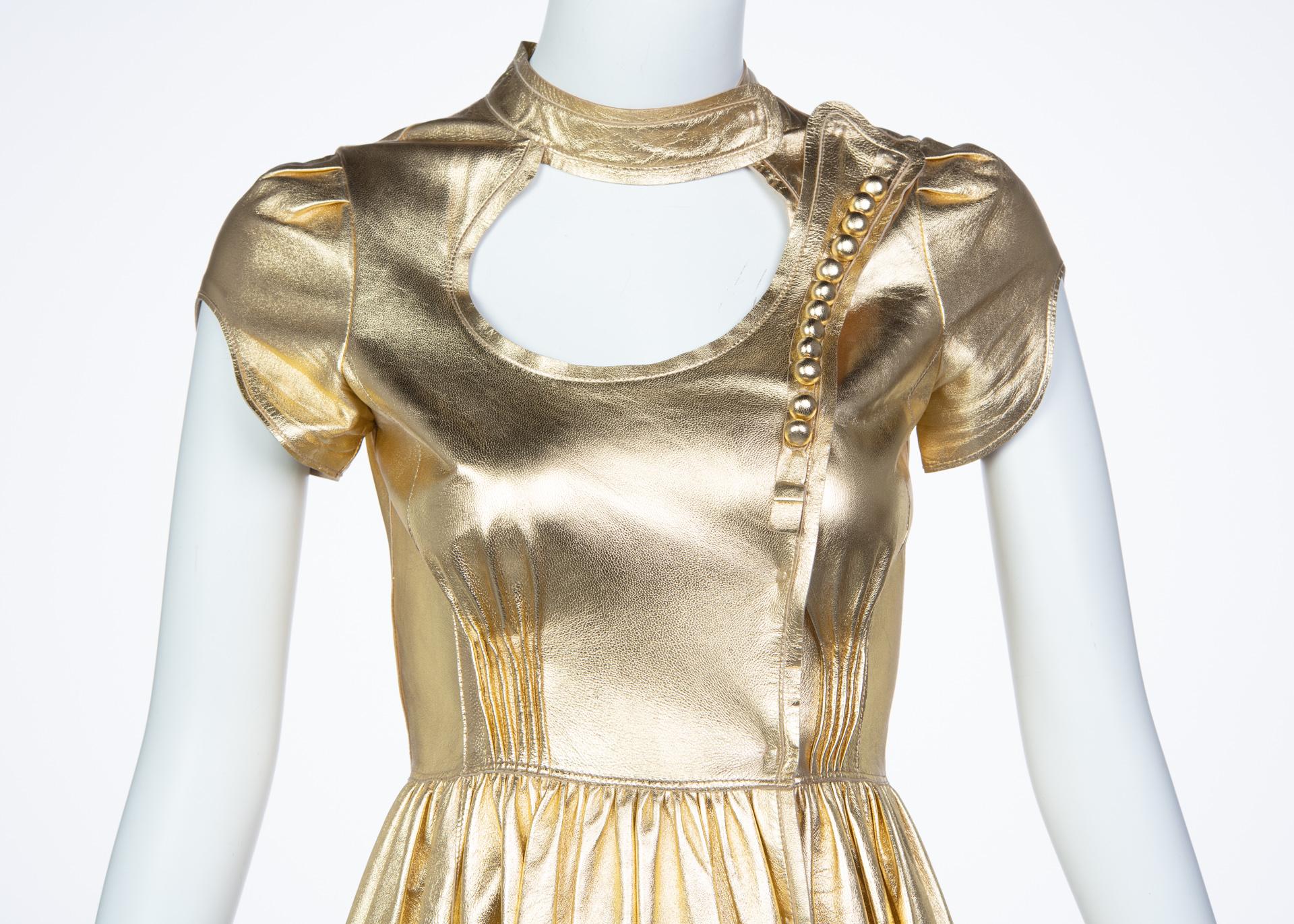 Prada Fairy Runway Gold Leather Dress, 2008  1