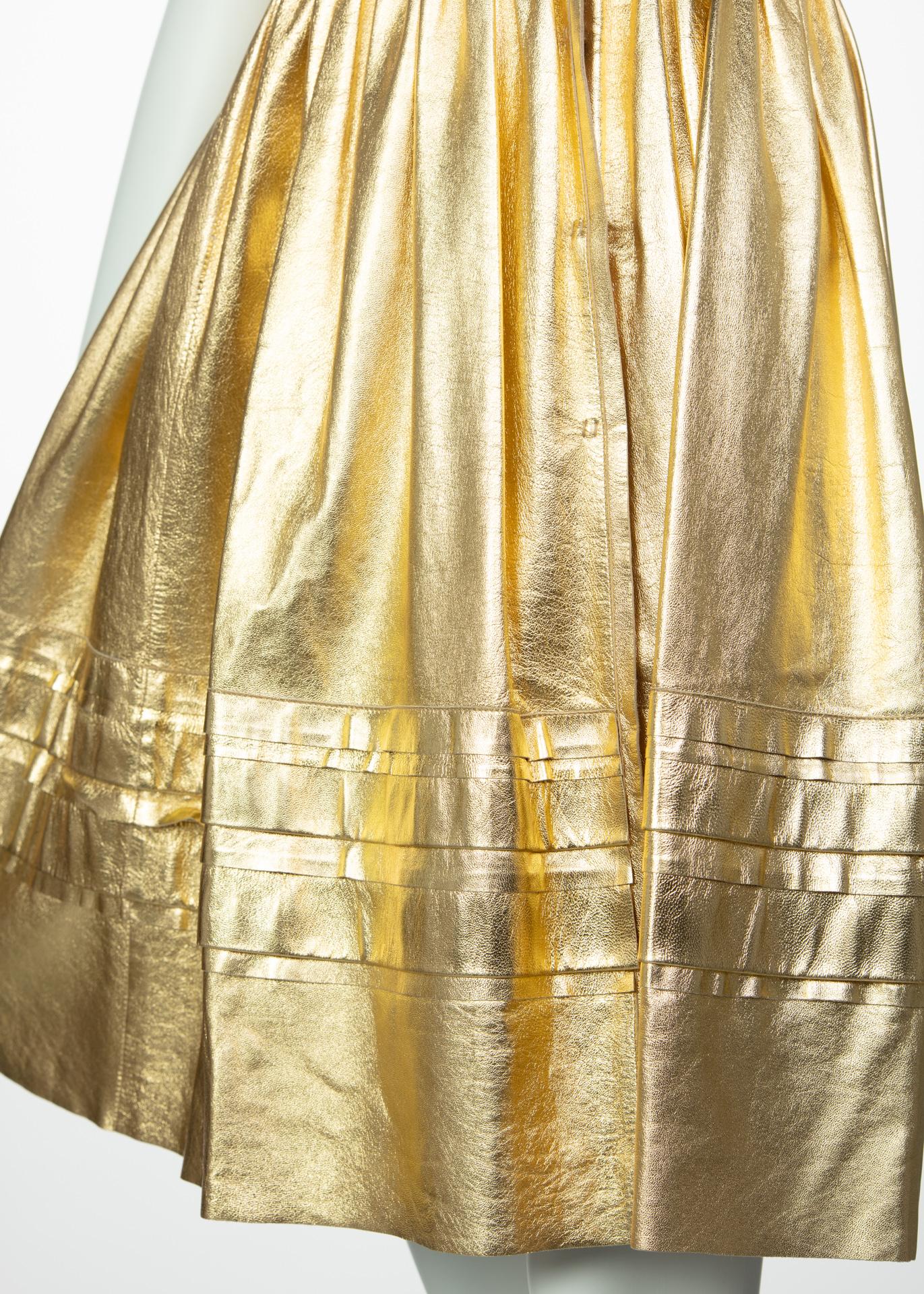 Prada Fairy Runway Gold Leather Dress, 2008 3