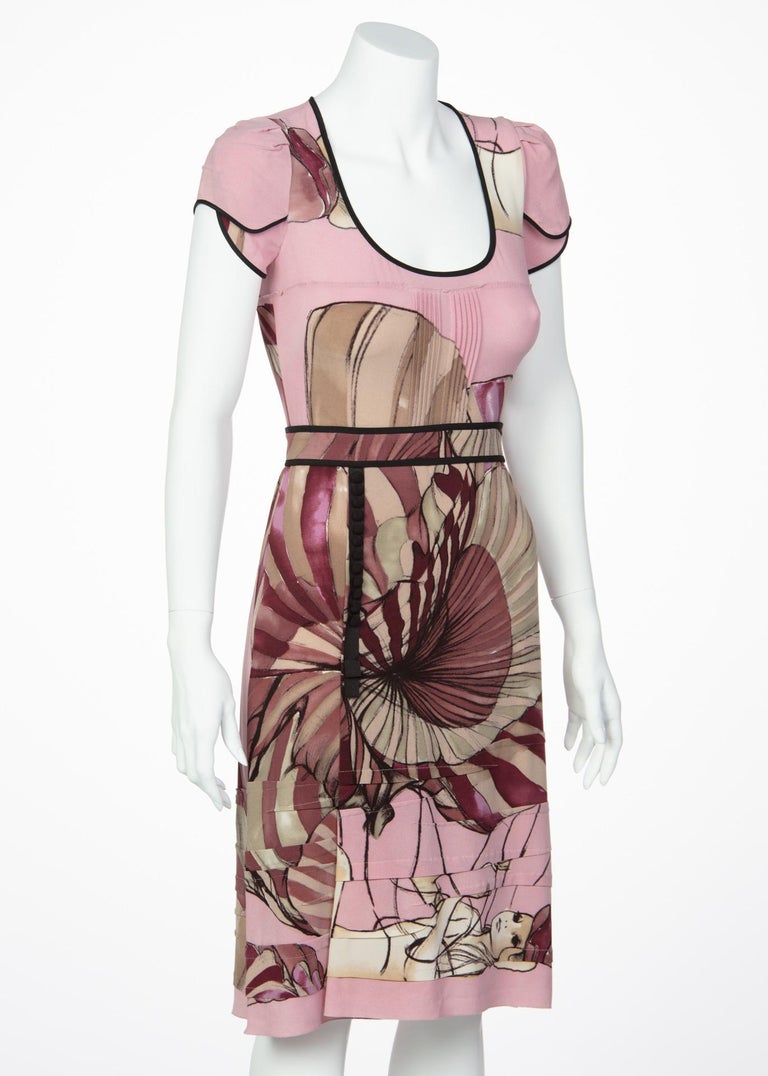 green emerald velvet dress 2008 Prada James Jean Fairy Runway Ivory Silk Dress  Basha Gold