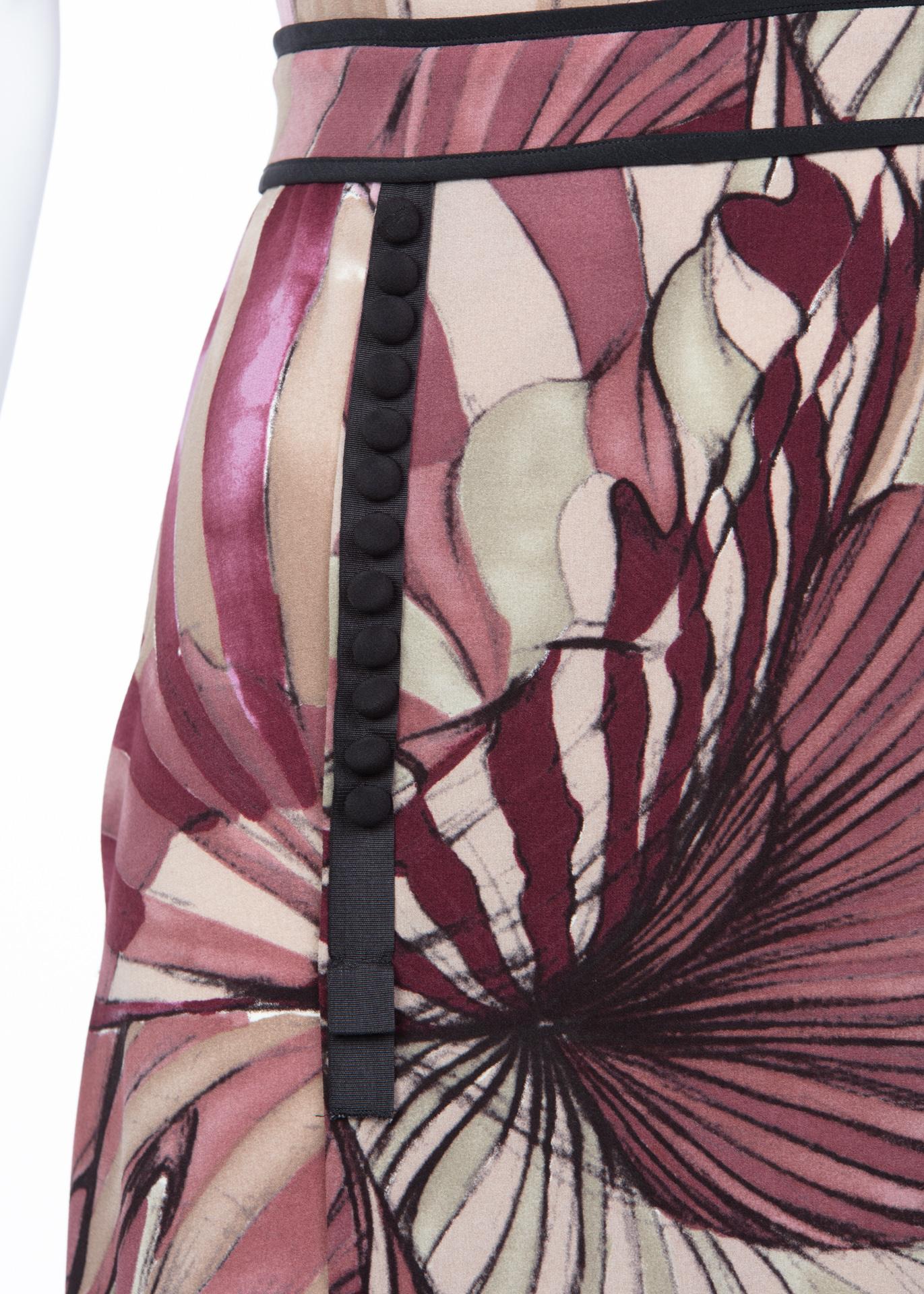 2008 Prada James Jean Fairy Collection Pink Print Silk Dress In Excellent Condition For Sale In Boca Raton, FL