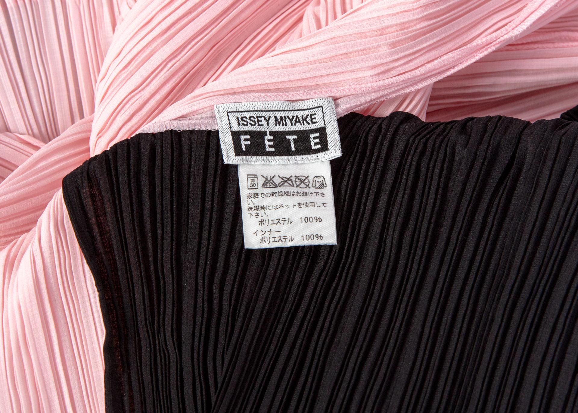 Issey Miyake Fette Pink Black Pleated Origami Dress 7