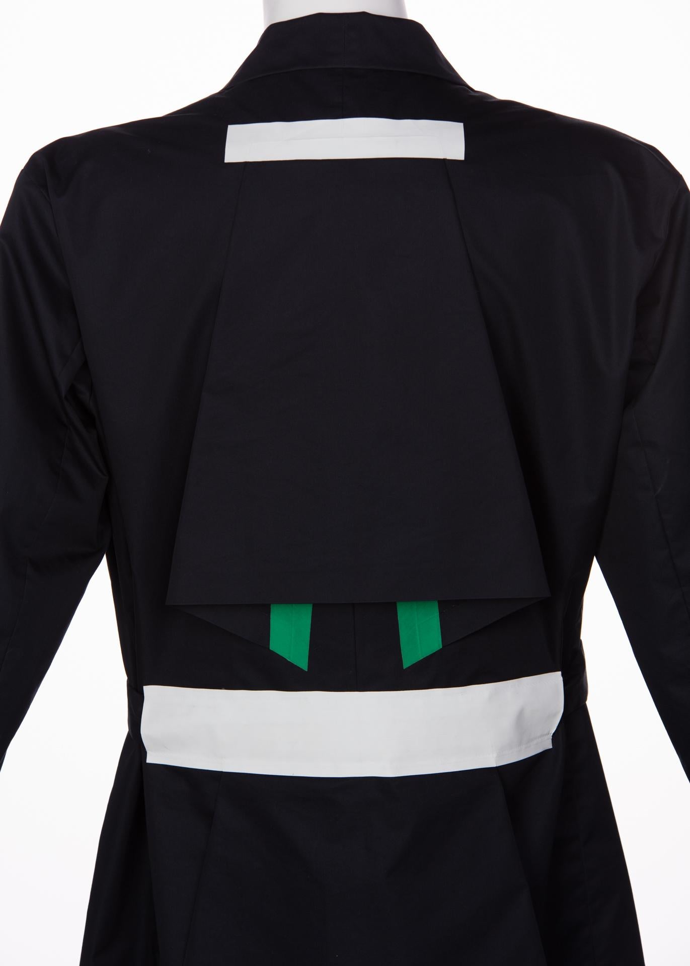 Women's Jil sander Midnight Navy Origami Colorblock Trench Coat