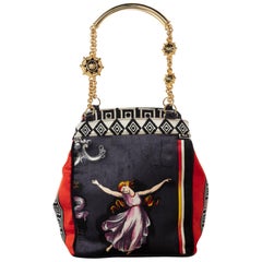 Gianni Versace Couture Silk Velvet Canova Print Gold Chain Bag, 1990s