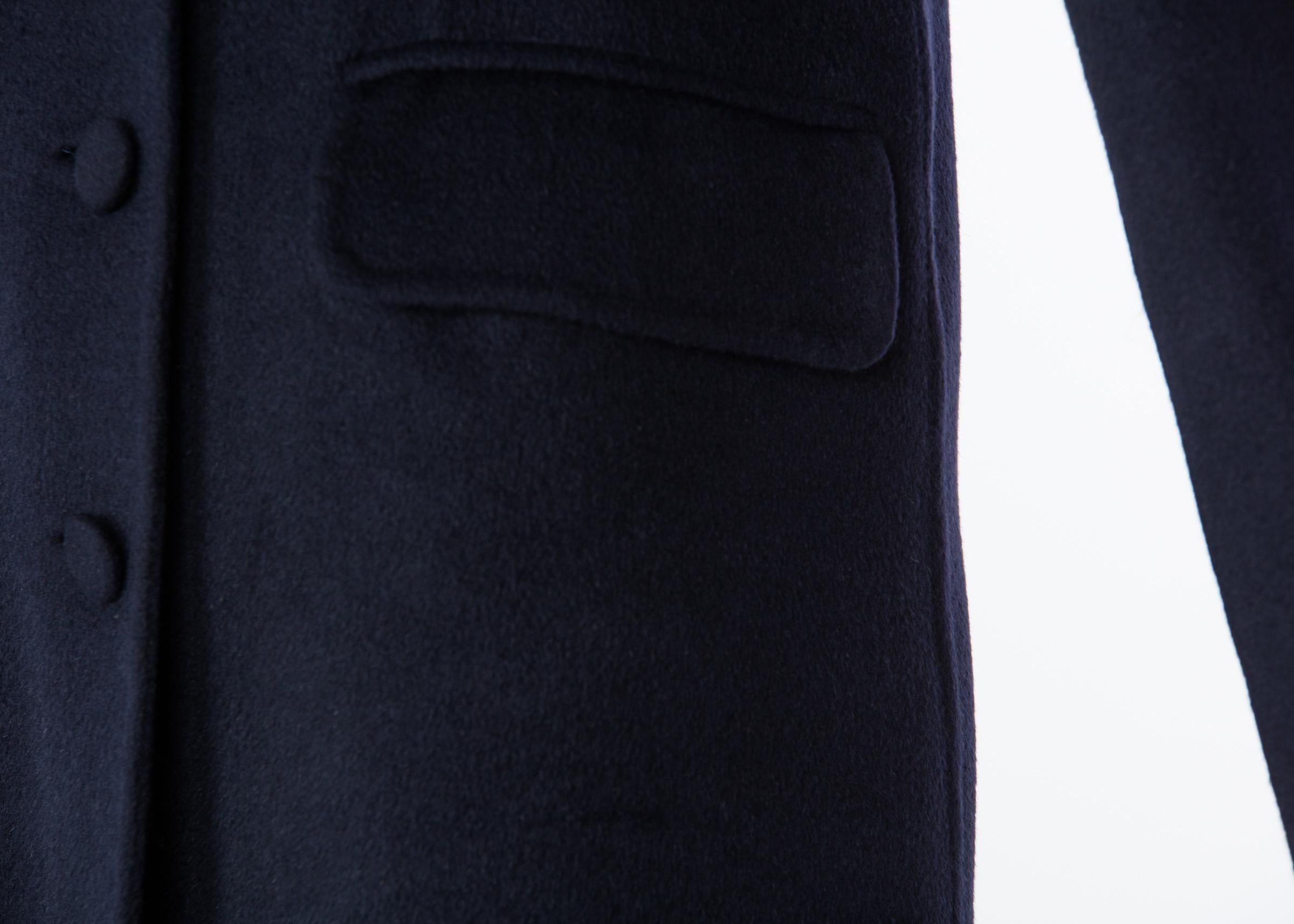 Women's Marni Midnight Blue Wool Cashmere Angora Coat