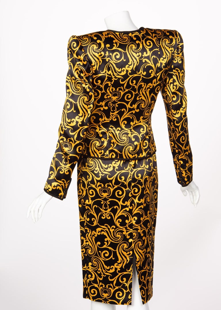 1980s Odicini Couture Black and Yellow Silk Strapless Cocktail Dress ...
