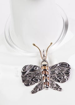 Chloè Lucite Silver Butterfly Collar Necklace, 2004
