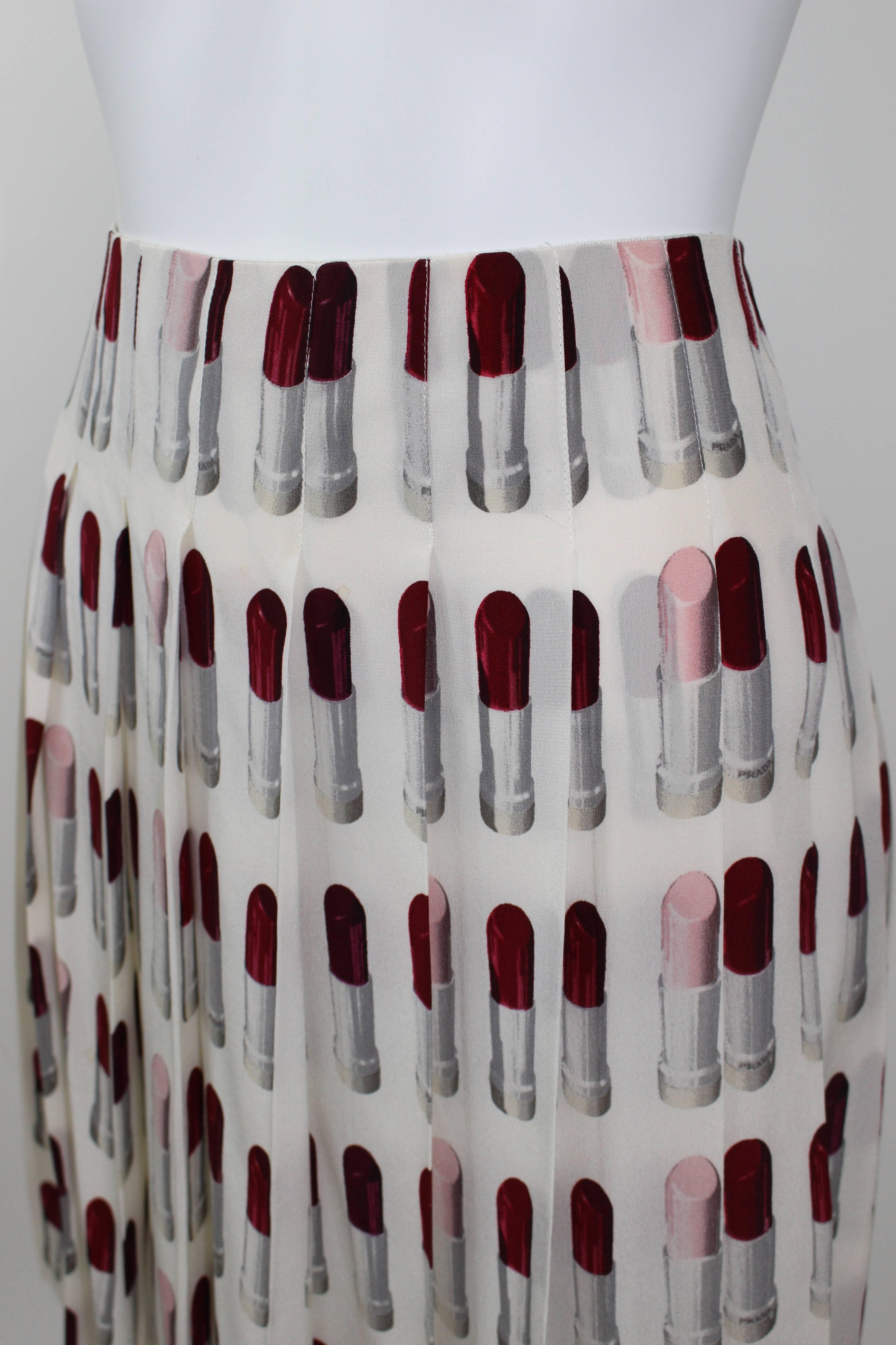 Prada Runway Lipstick  Print Skirt Rare & Collectable 1