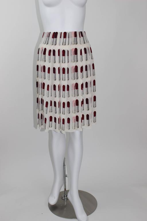 Prada Runway Lipstick Print Skirt Rare and Collectable at 1stDibs