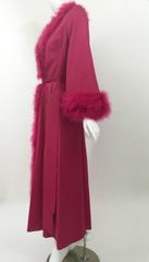 A Magnificent Magenta Marabou Feather Trimmed Caftan & Robe Vintage