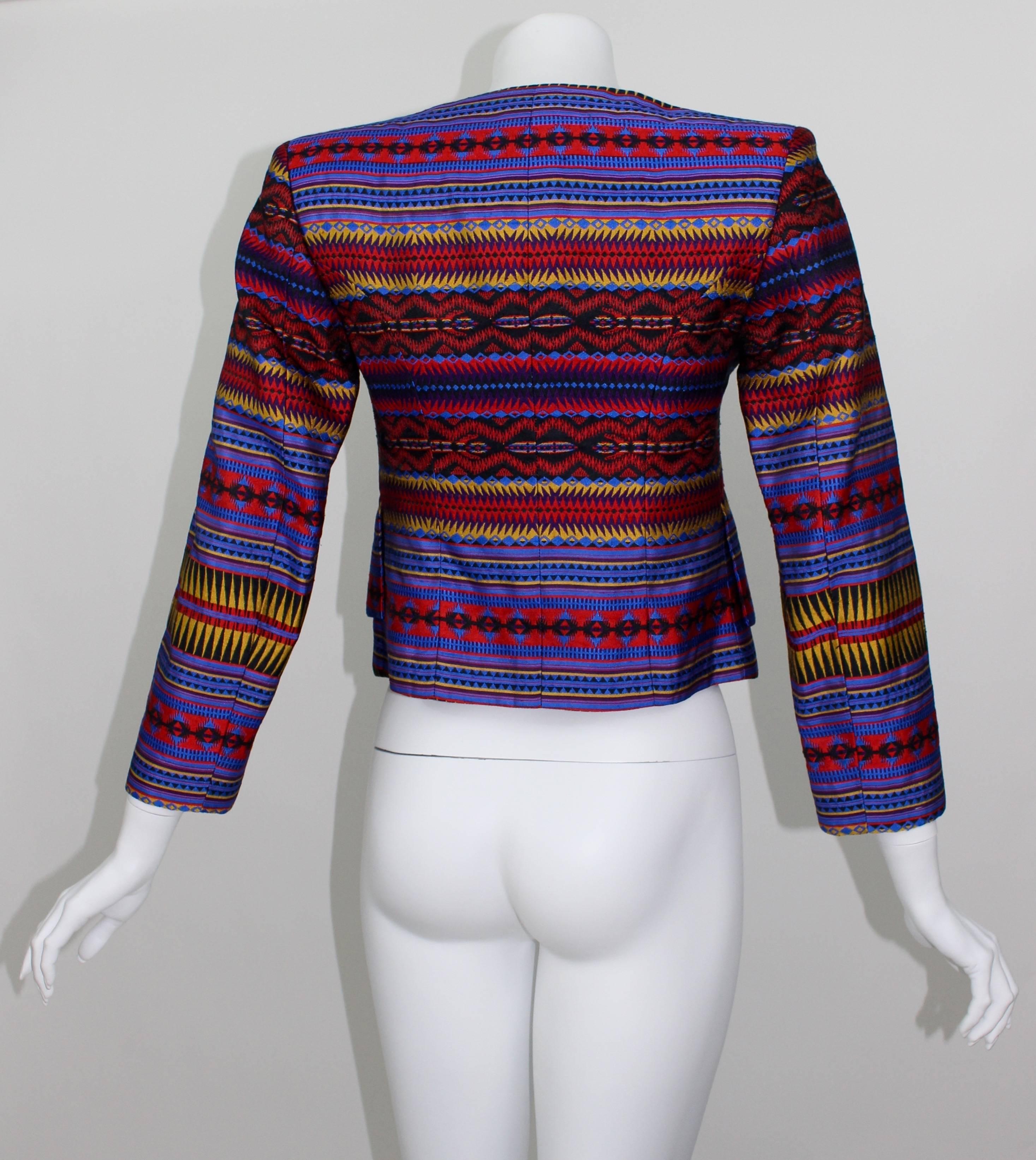 Christian Lacroix - Veste colorée avec boutons en émail en vente 3