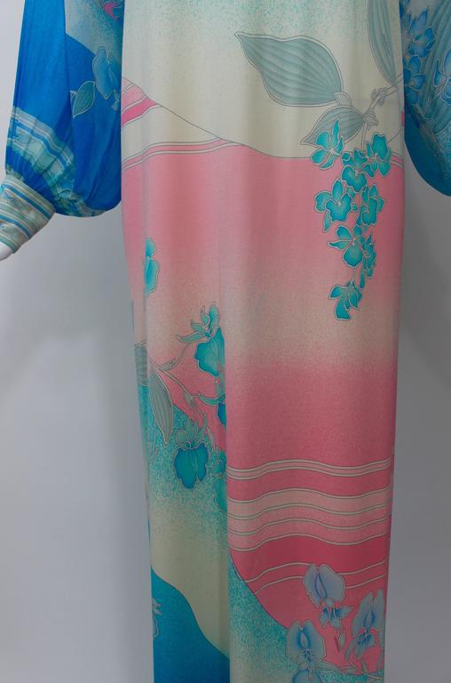 1970s Leonard Silk Chiffon & Jersey Caftan Dress main image 0