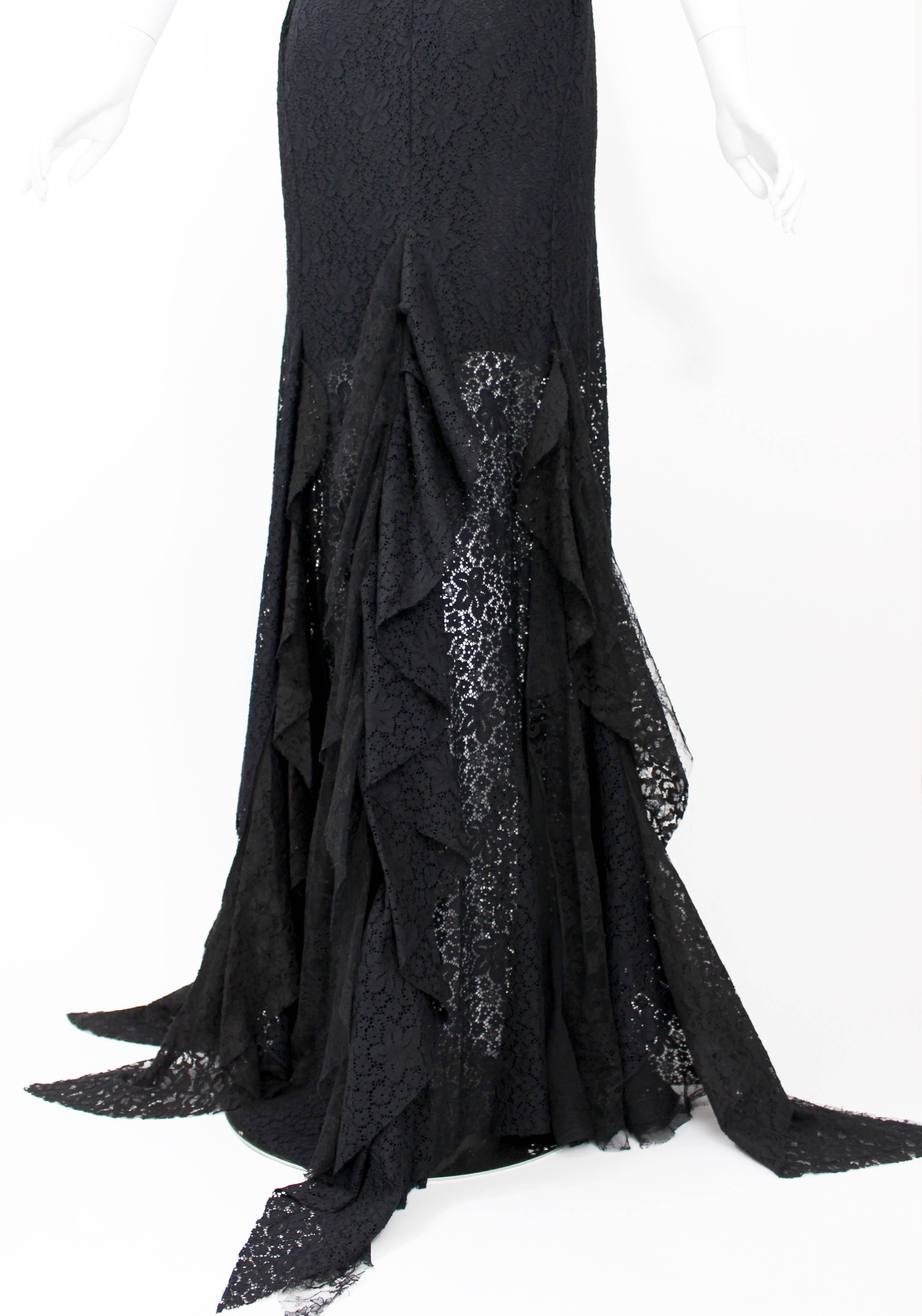 black fishtail dress