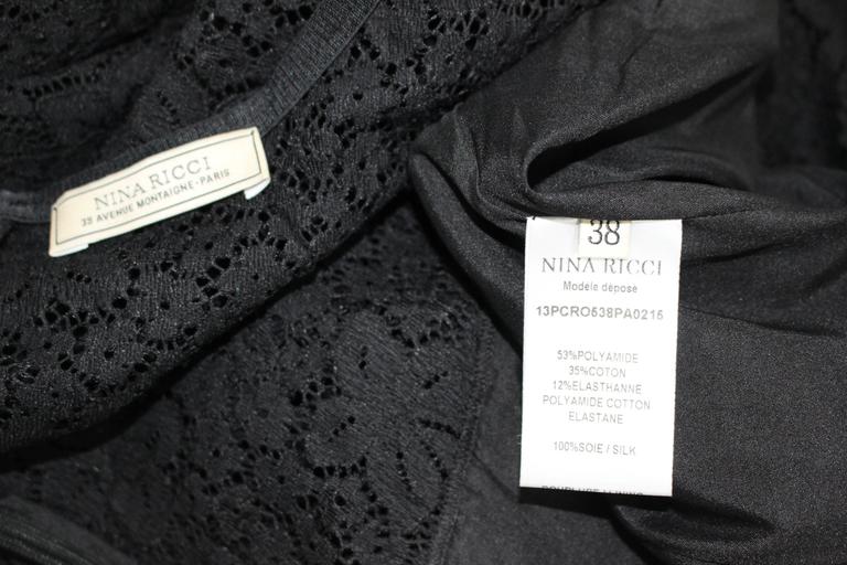 Nina Ricci Black Lace Ruffles Fishtail Evening Gown, 2013 at 1stDibs