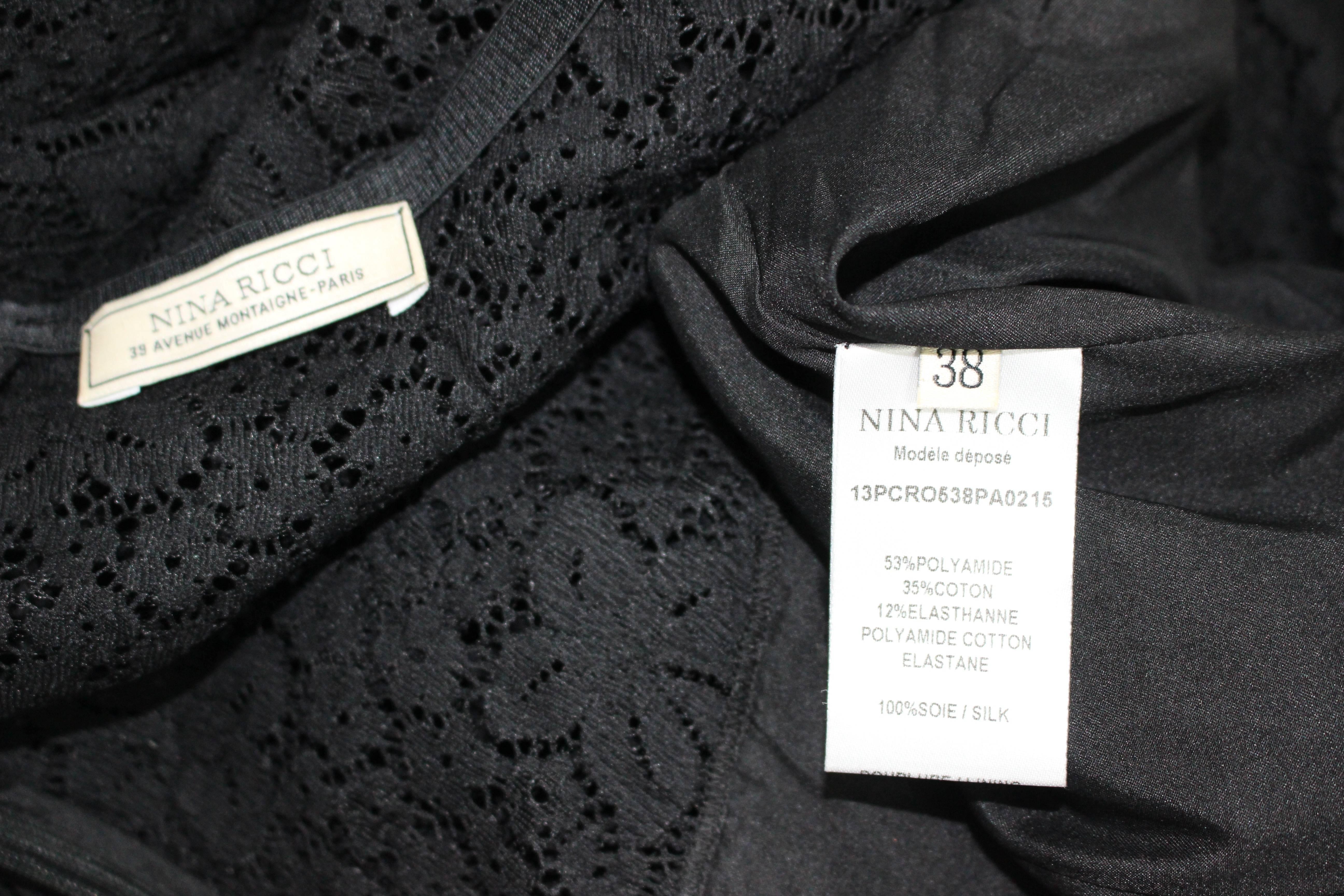 Nina Ricci Black Lace Ruffles Fishtail Evening Gown, 2013   3