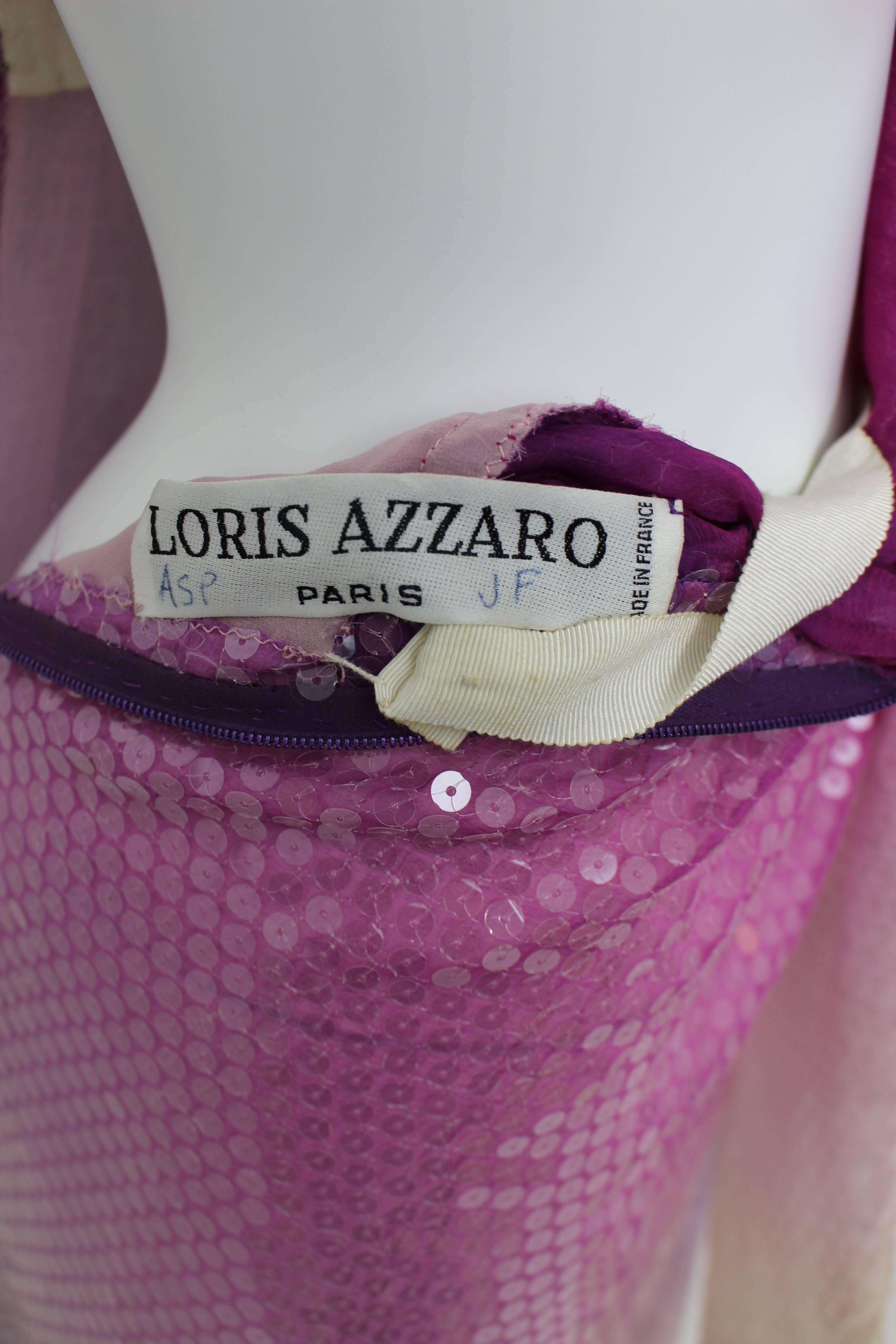Vintage Loris Azzaro Custom Couture Ombre Sequin Gown  4