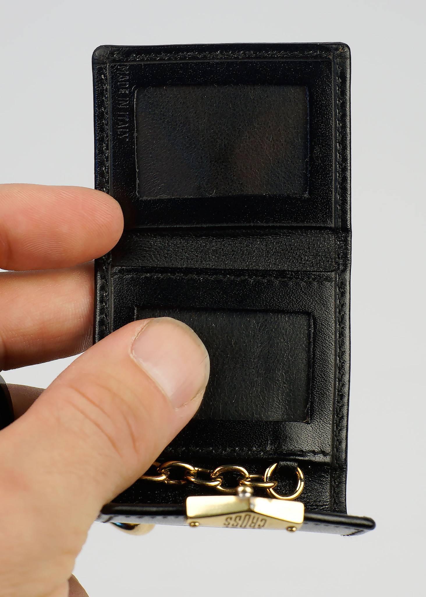 Mark Cross Mini Key Ring/ Leather Photo Holder In Good Condition In Los Angeles, CA