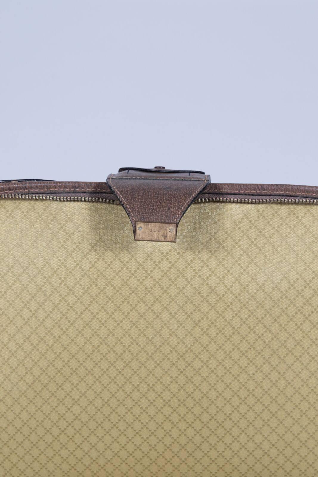 Brown Gucci Carry On Overnight Bag with Shoulder Strap 