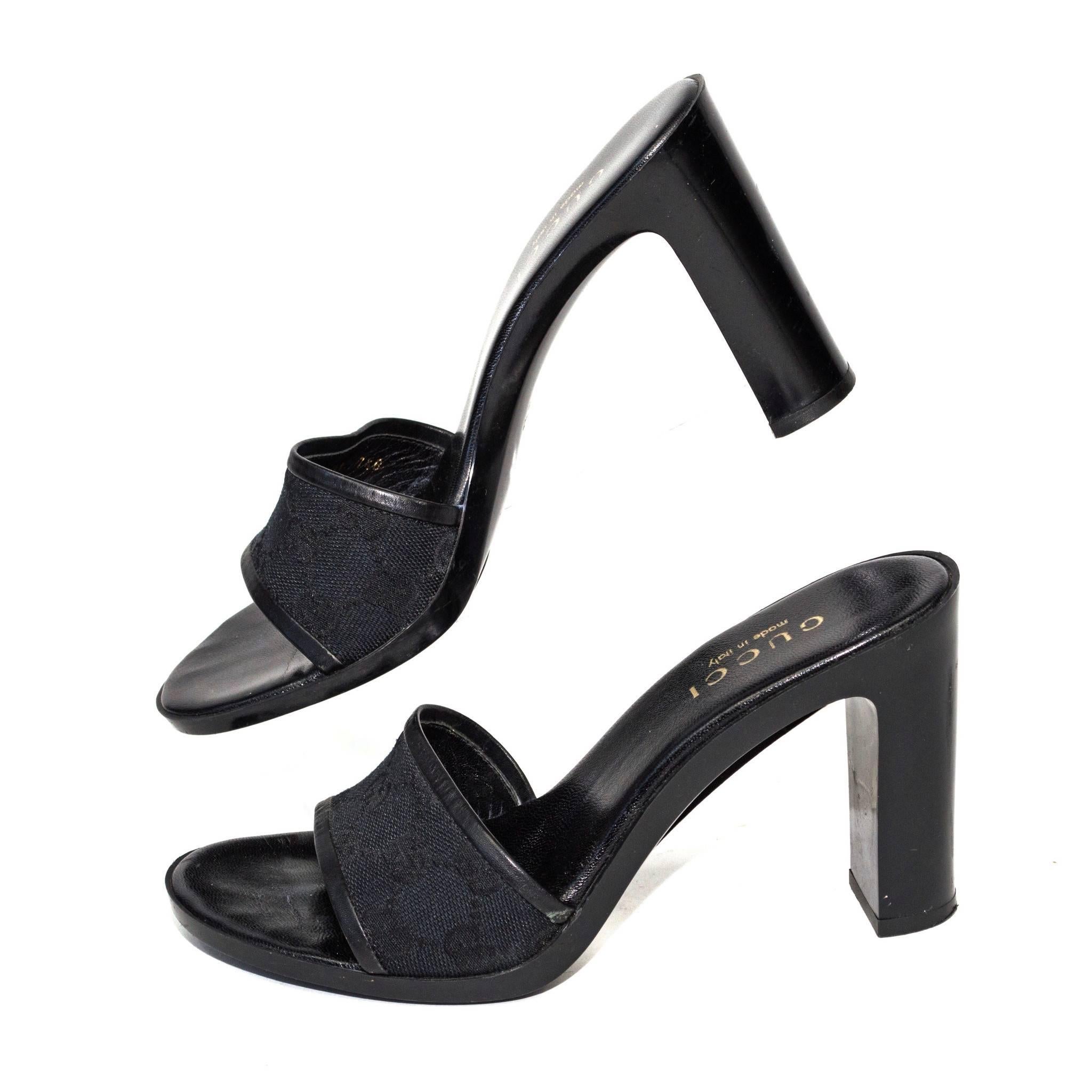 gucci platform slides black