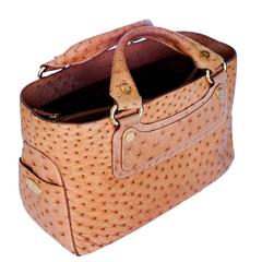 Celine Ostrich Leather Handle Bag 4