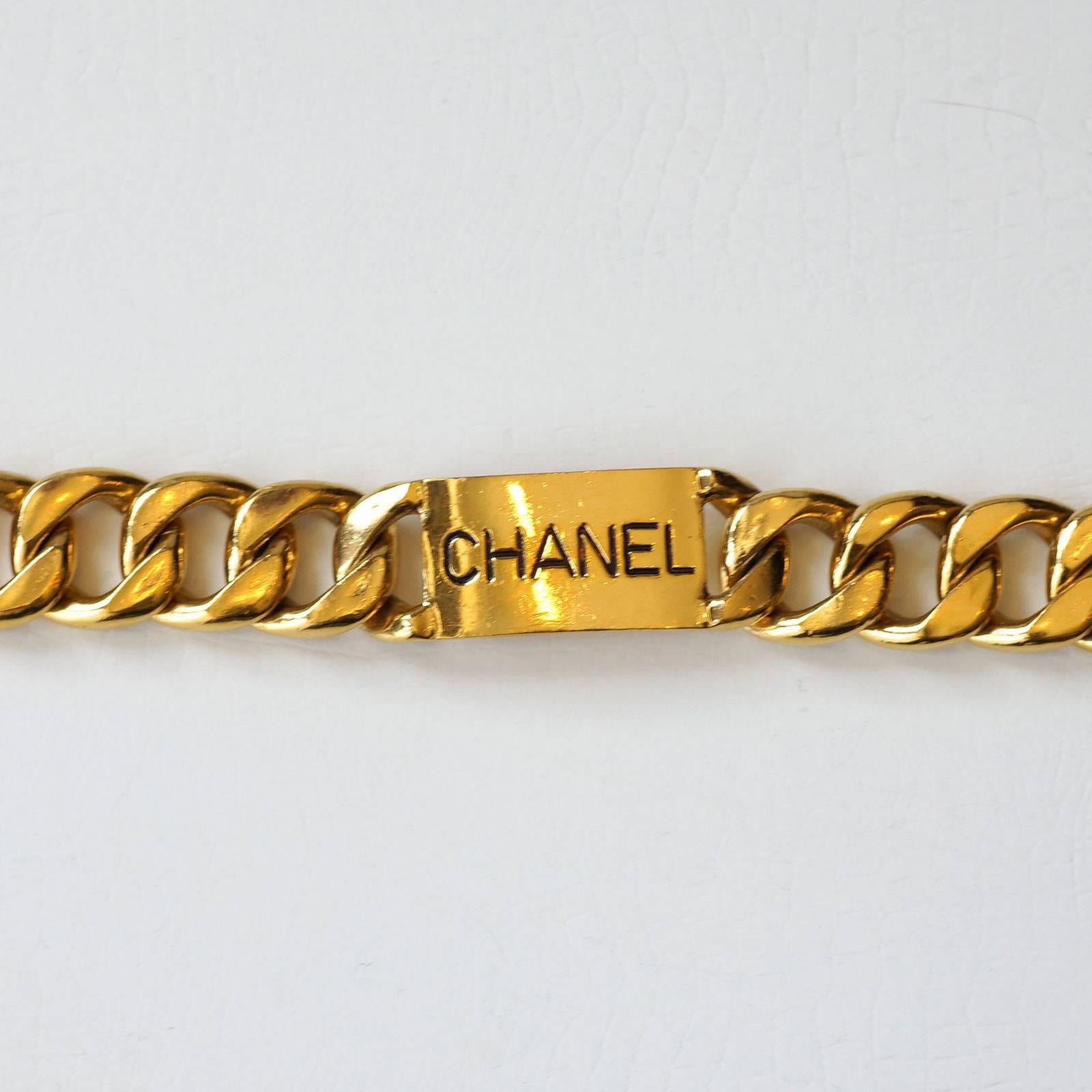 Women's Chanel Gold Chain ID Belt