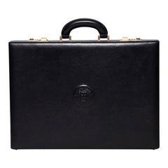 Versace Black Leather Briefcase with Medusa Head 9