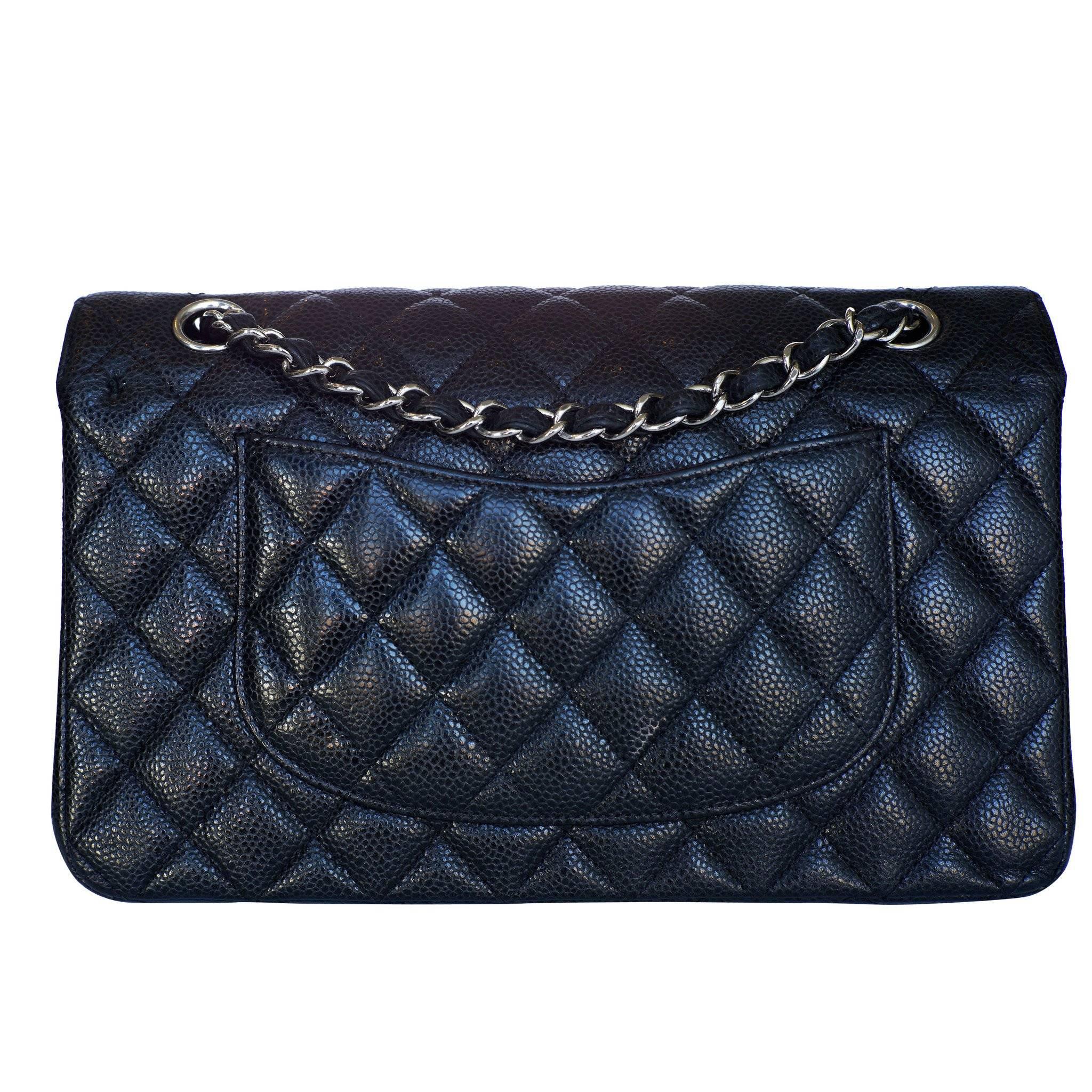 Women's or Men's Chanel Black Leather Double Flap Hand Bag