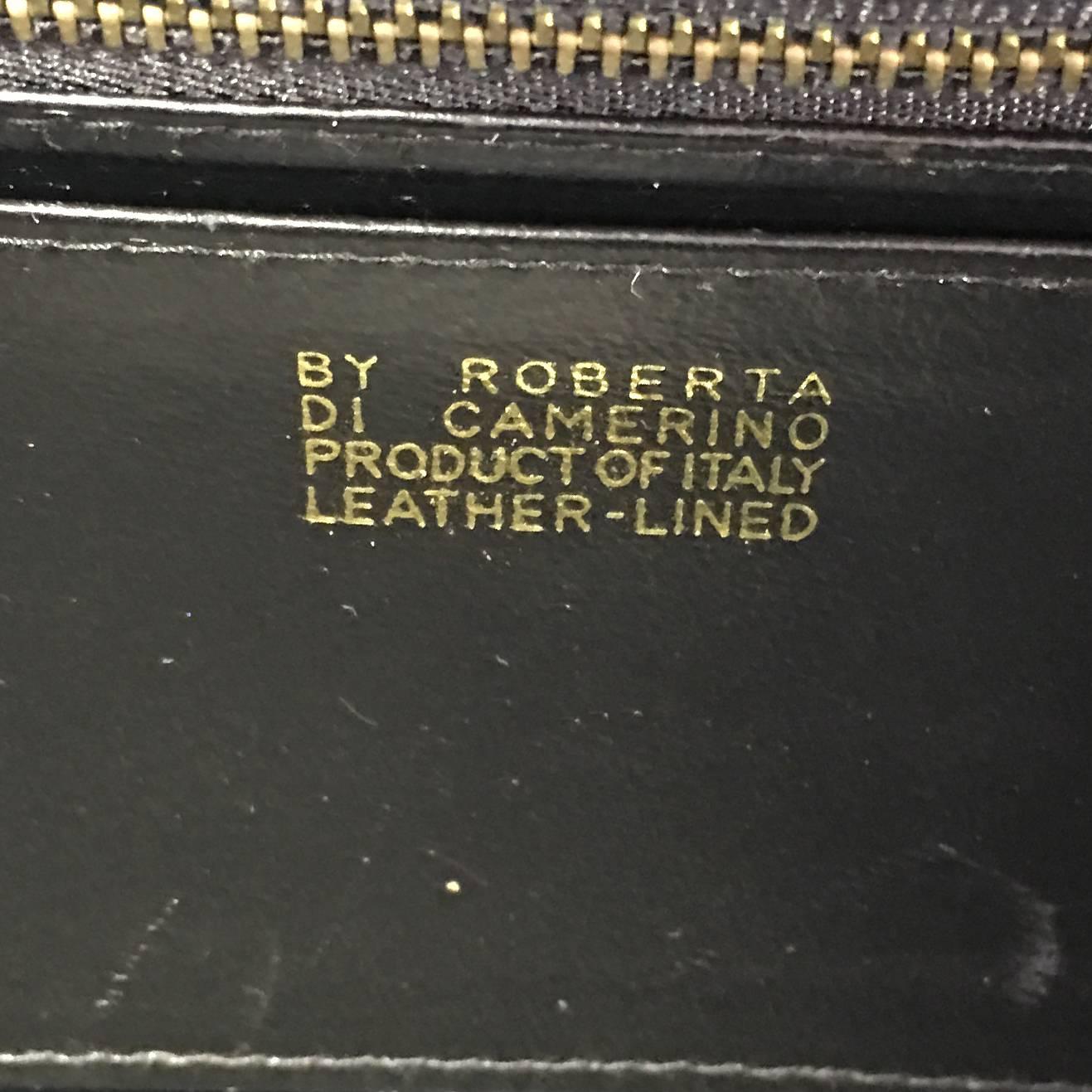 Roberta di Camerino Chocolate Colored Velvet Handbag with Key, Circa 1960 3