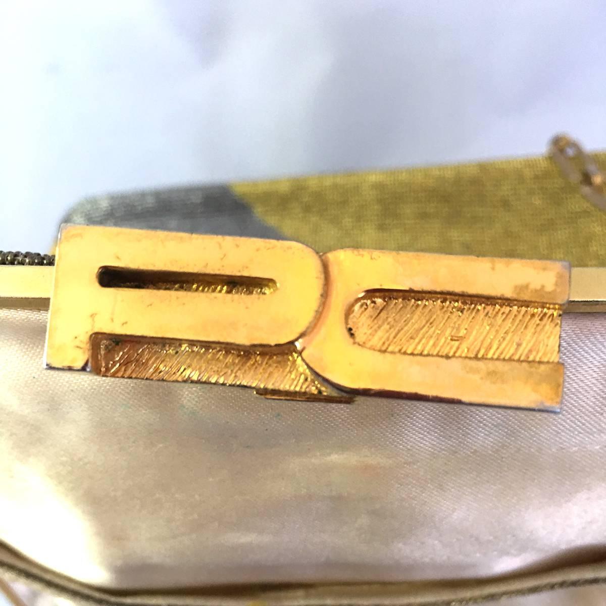 Pierre Cardin Gold and Silver Beaded Monogram Handbag 1