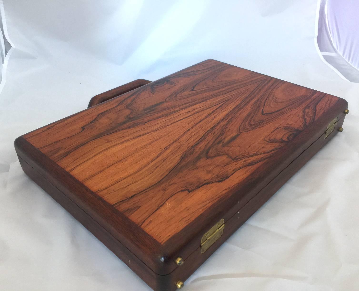 Jeffrey Benjamin Custom Nussbaum massiv Attache Case Aktentasche (Braun)