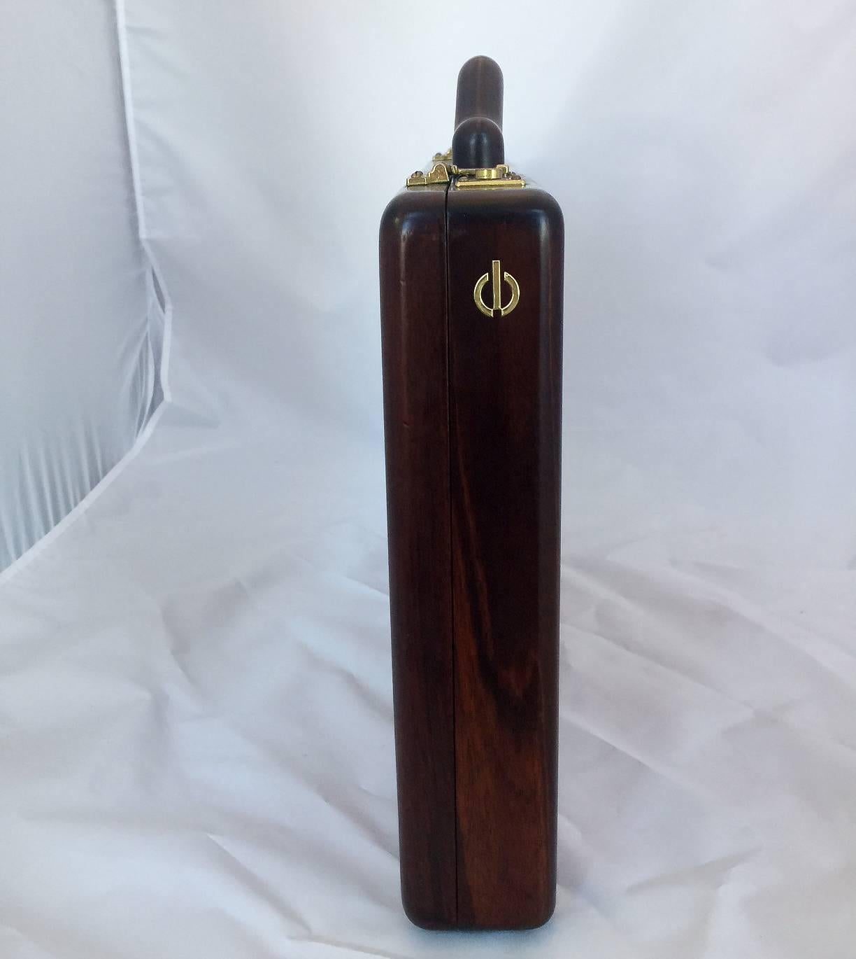 Jeffrey Benjamin Custom Nussbaum massiv Attache Case Aktentasche 1