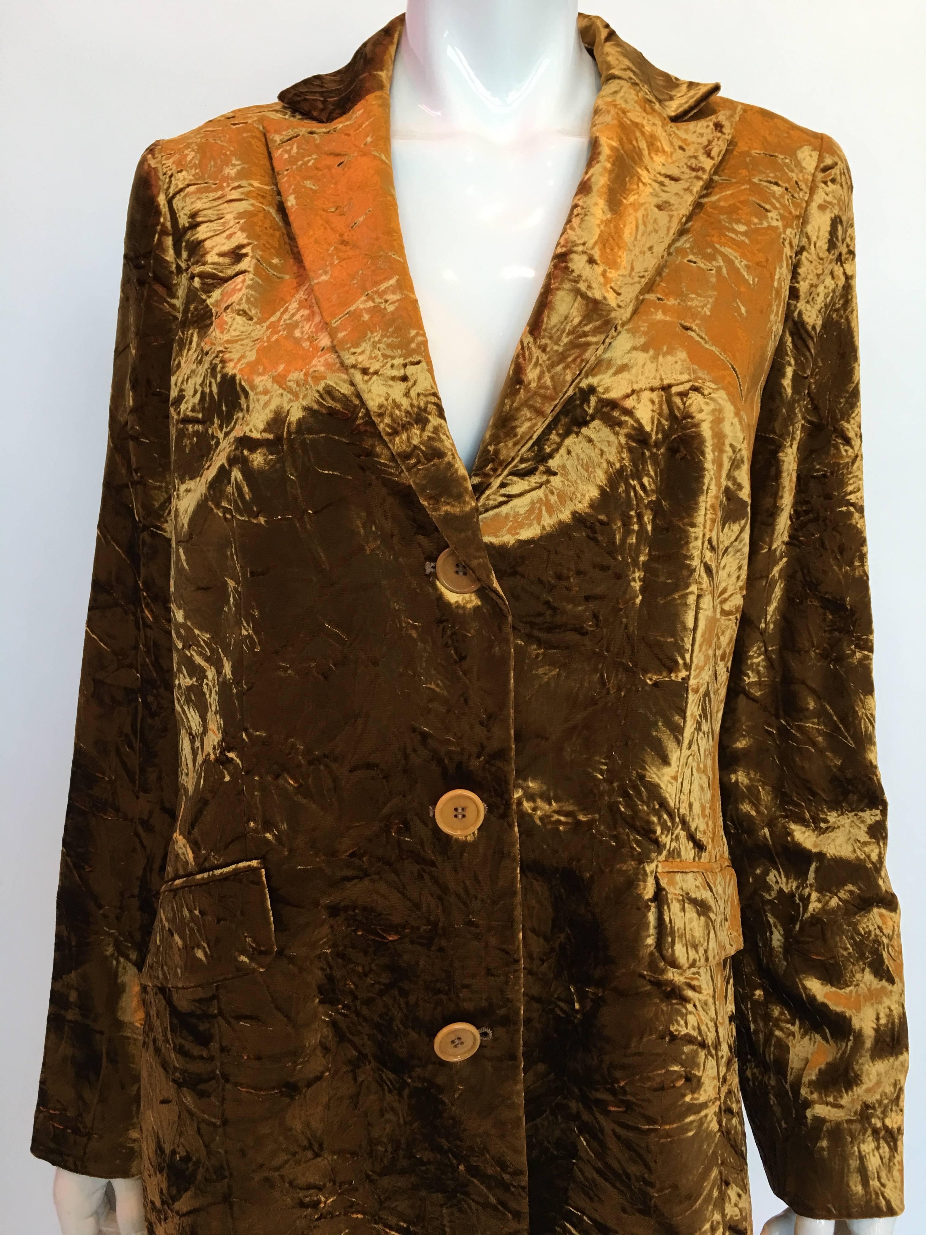 Etro Contemporary Gold Crushed Velvet Coat For Sale at 1stDibs | gold ...