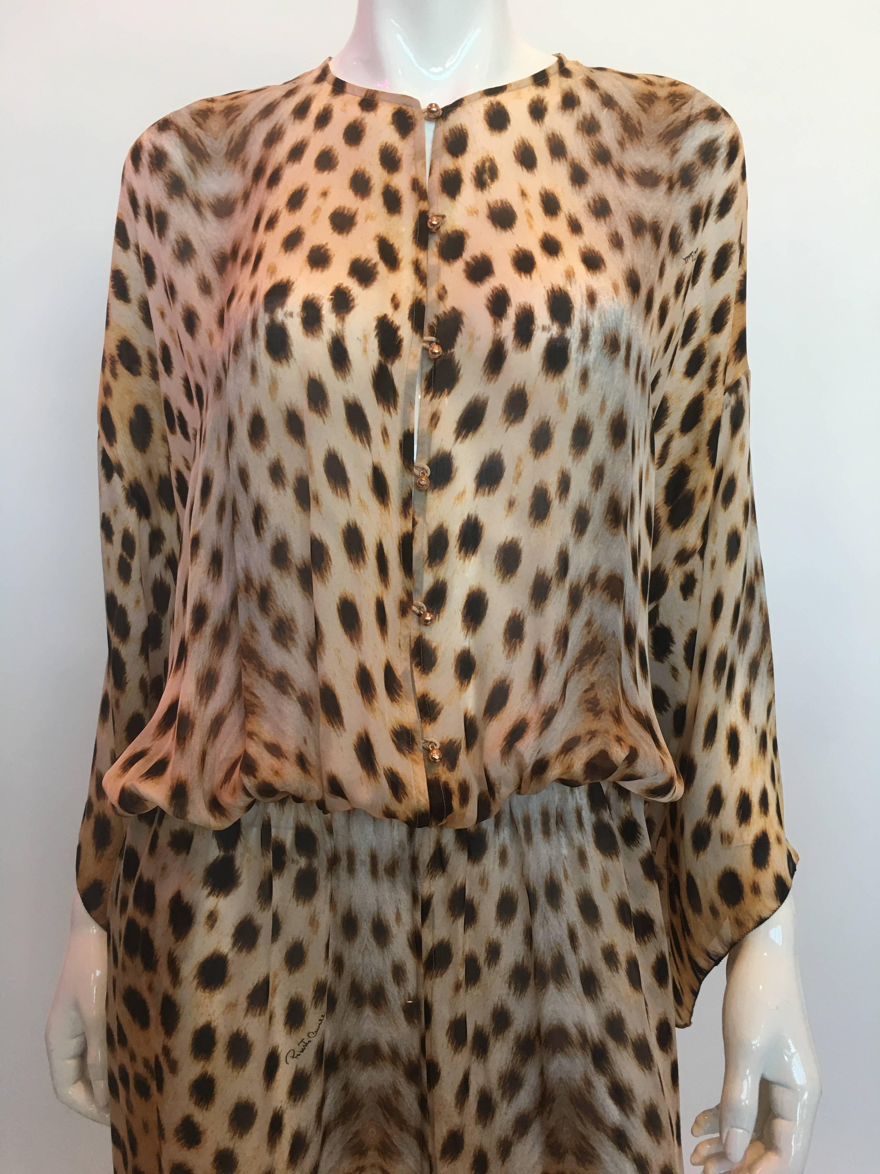 Roberto Cavalli Silk Leopard Print Dress 5