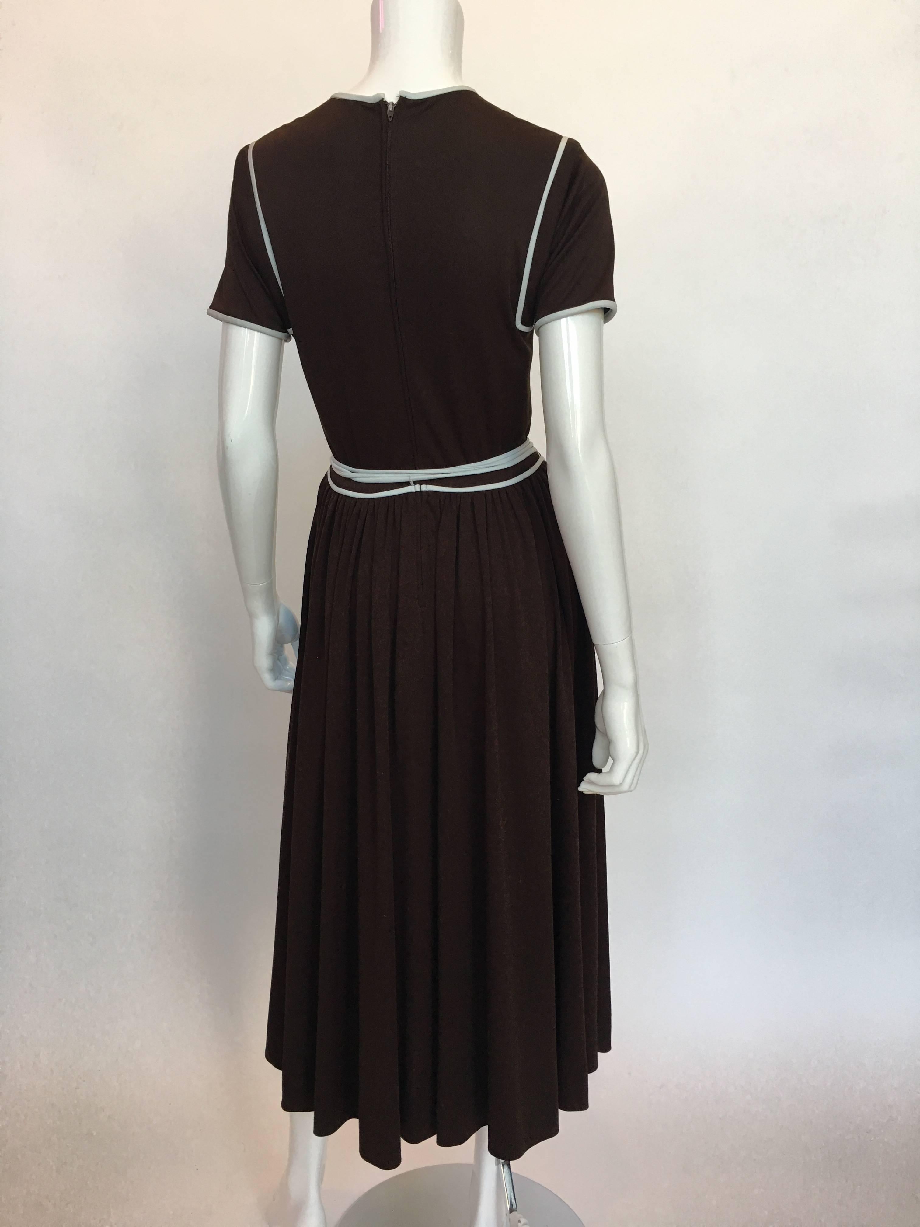 black dress with white piping