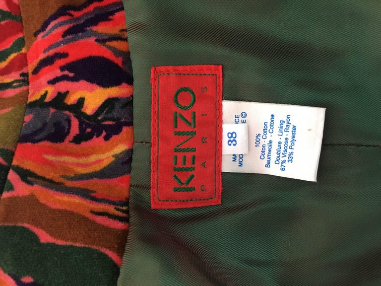 Kenzo Paris Cotton Velvet Floral 3 Piece Skirt Suit, 1990s at 1stDibs