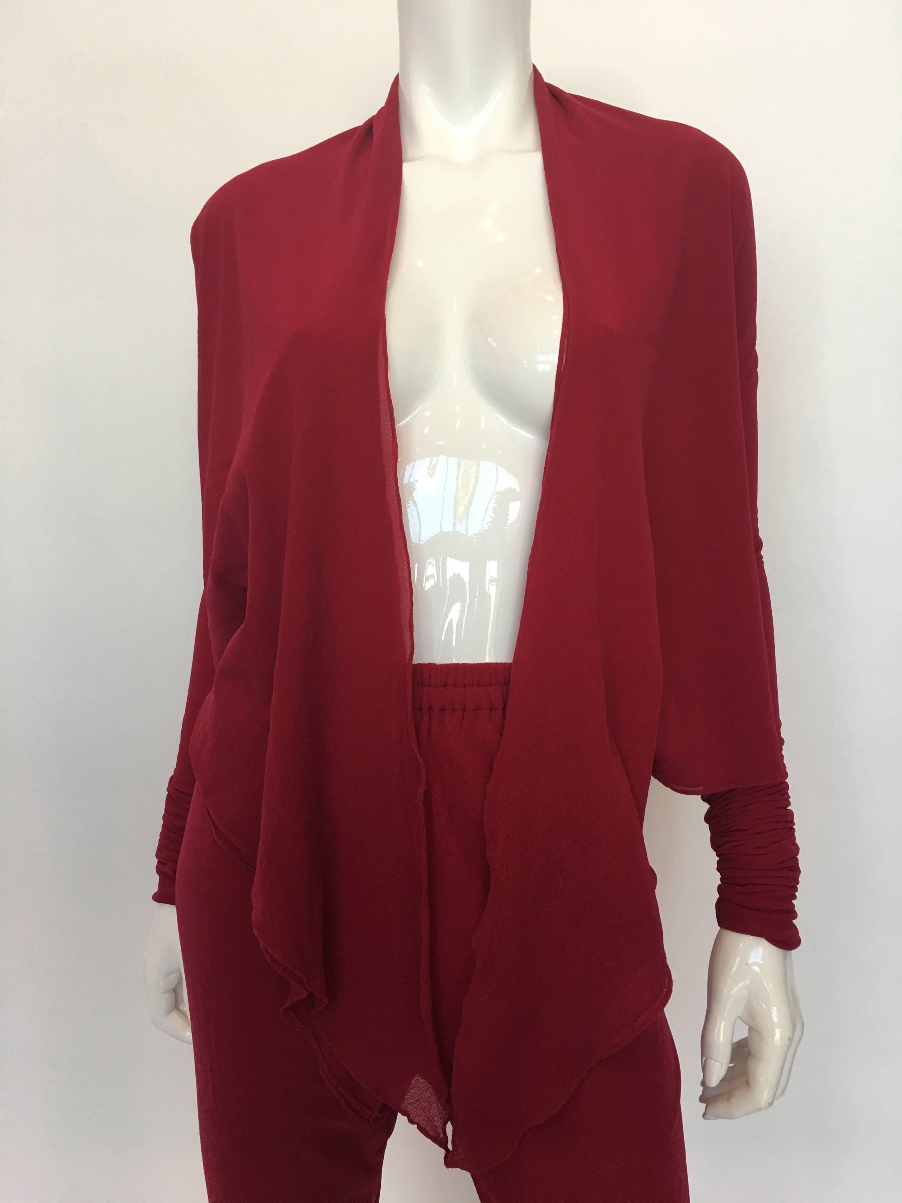 Giorgio Di Sant Angelo Raspberry Two Piece Pant Set, 1980s  In Good Condition For Sale In Los Angeles, CA