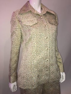 1970's Kent Originals Gold Lame Pant Suit