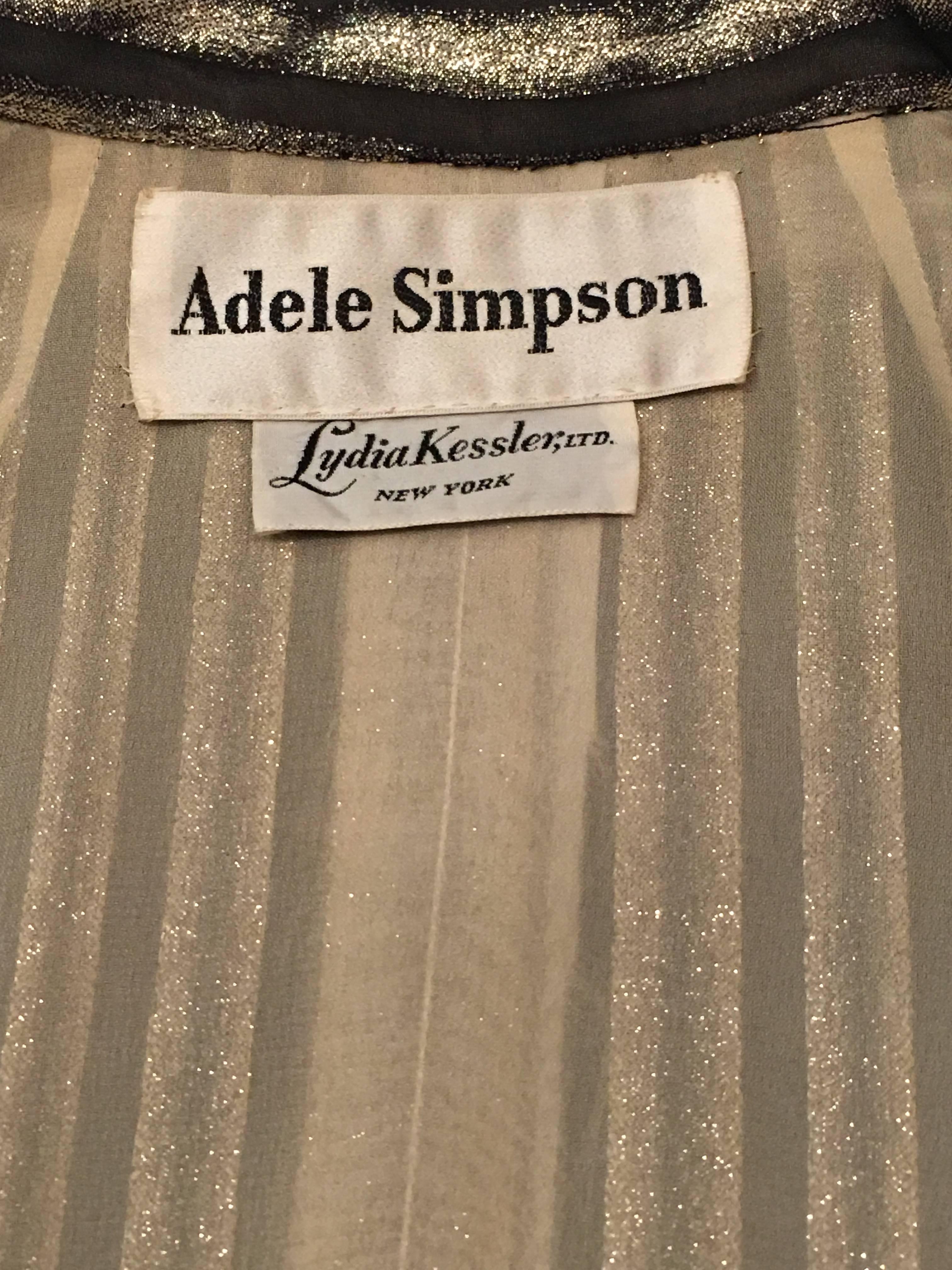 Women's or Men's Adele Simpson 1960's Metallic Stripe Cocktail Shift Dress