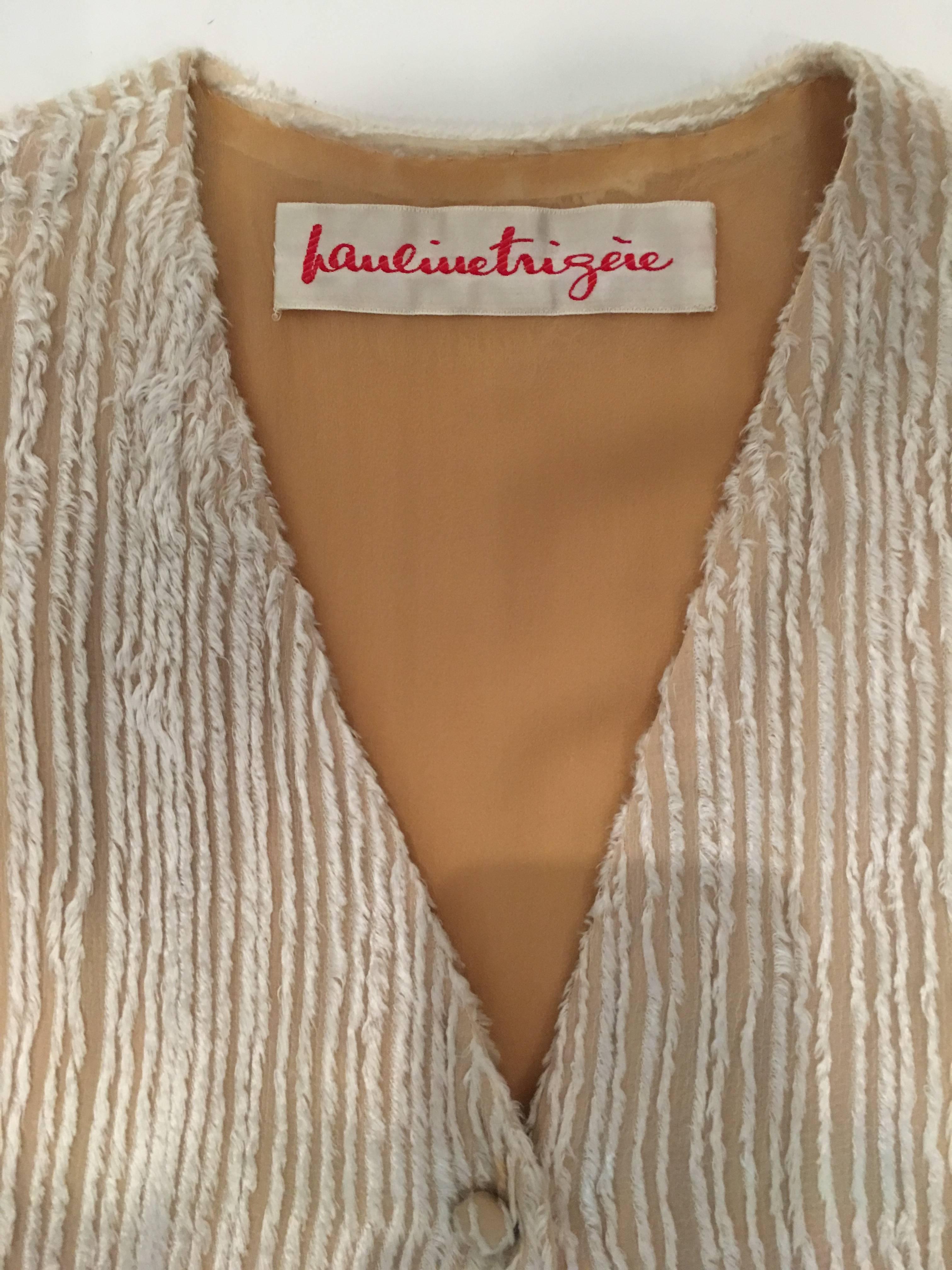 Pauline Trigere - Robe longue en velours ivoire des années 1970 Bon état - En vente à Los Angeles, CA