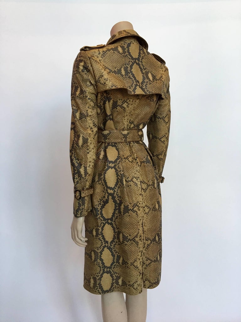 GUCCI Leather Snake Skin Print Trench at 1stDibs | snake print trench ...