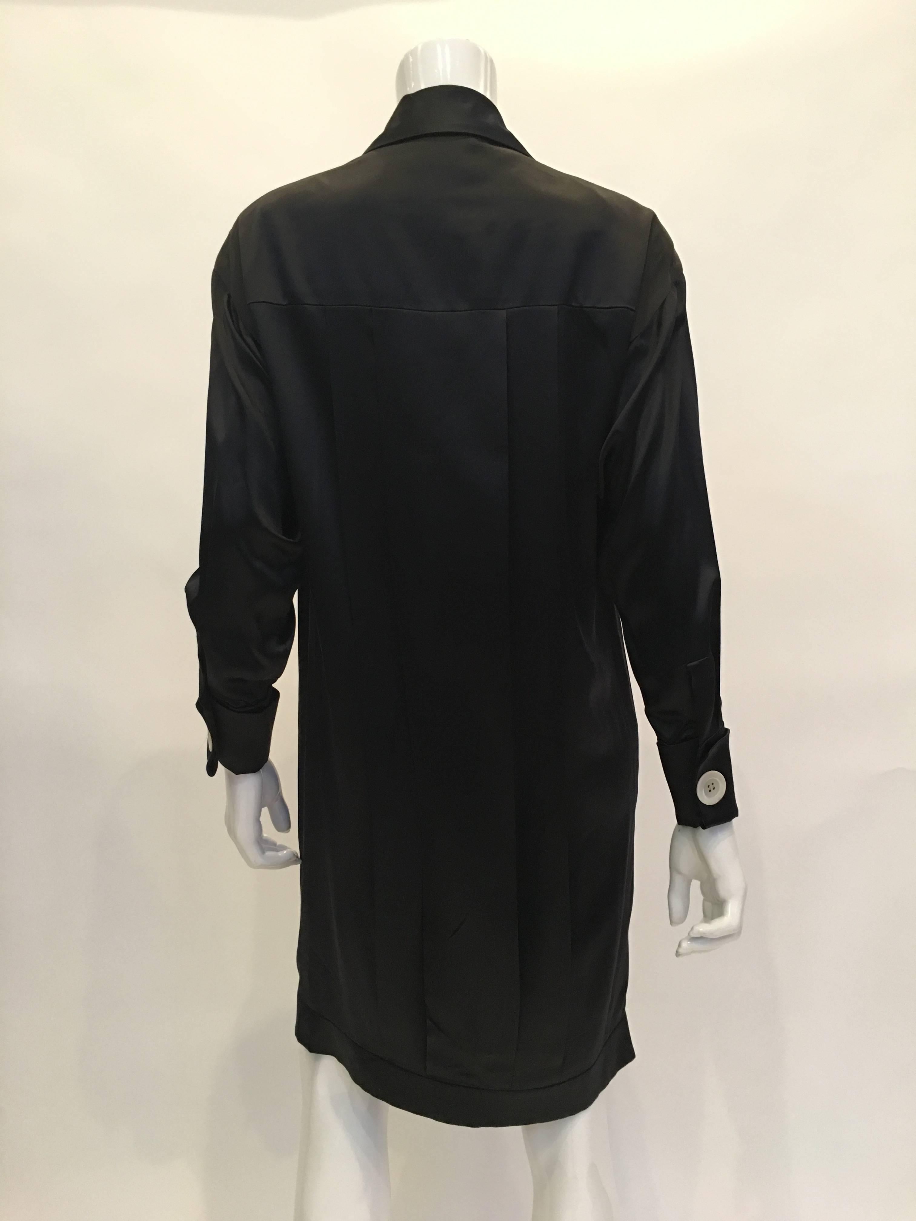Women's or Men's Chanel 1990's Black Satin Sheath Dress