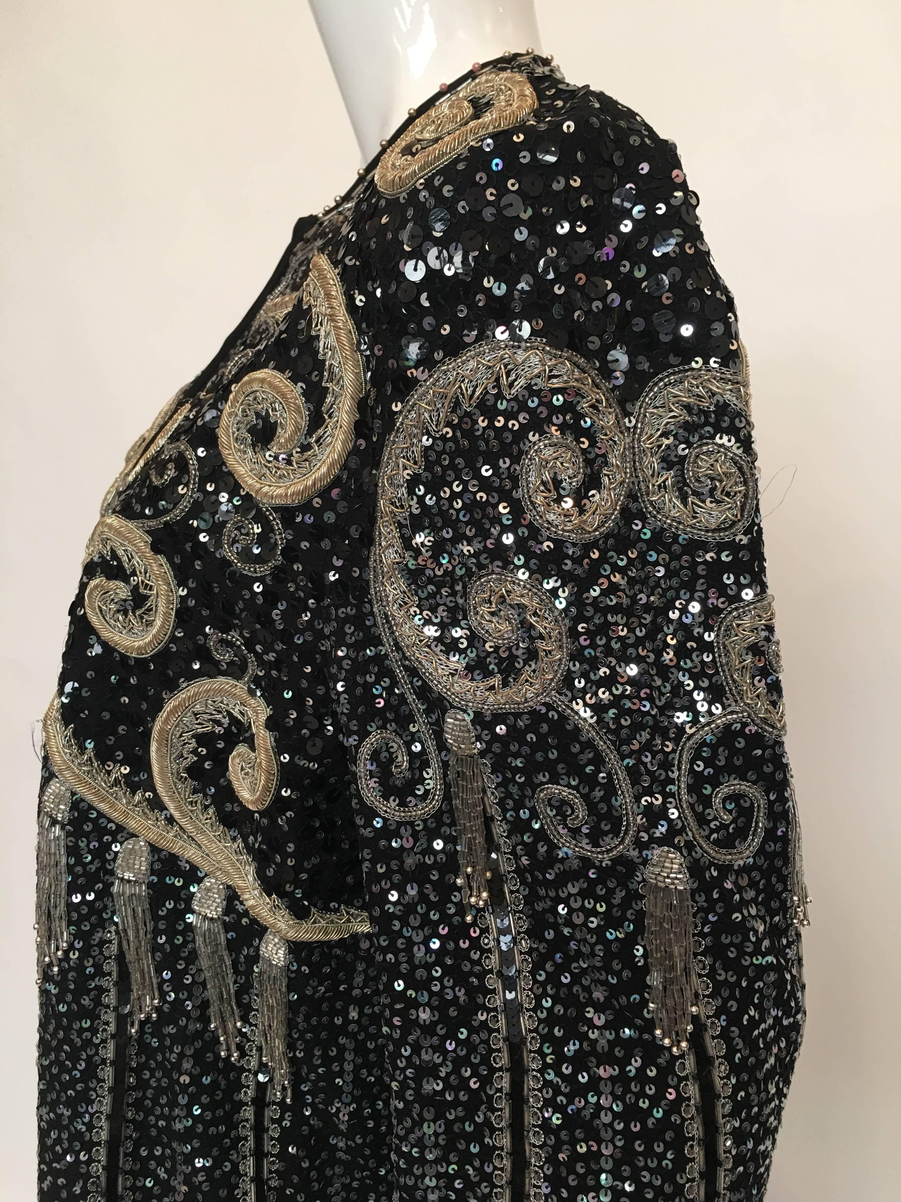 Women's or Men's Zandra Rhodes 1980's Beaded and Sequined Jacket For Sale